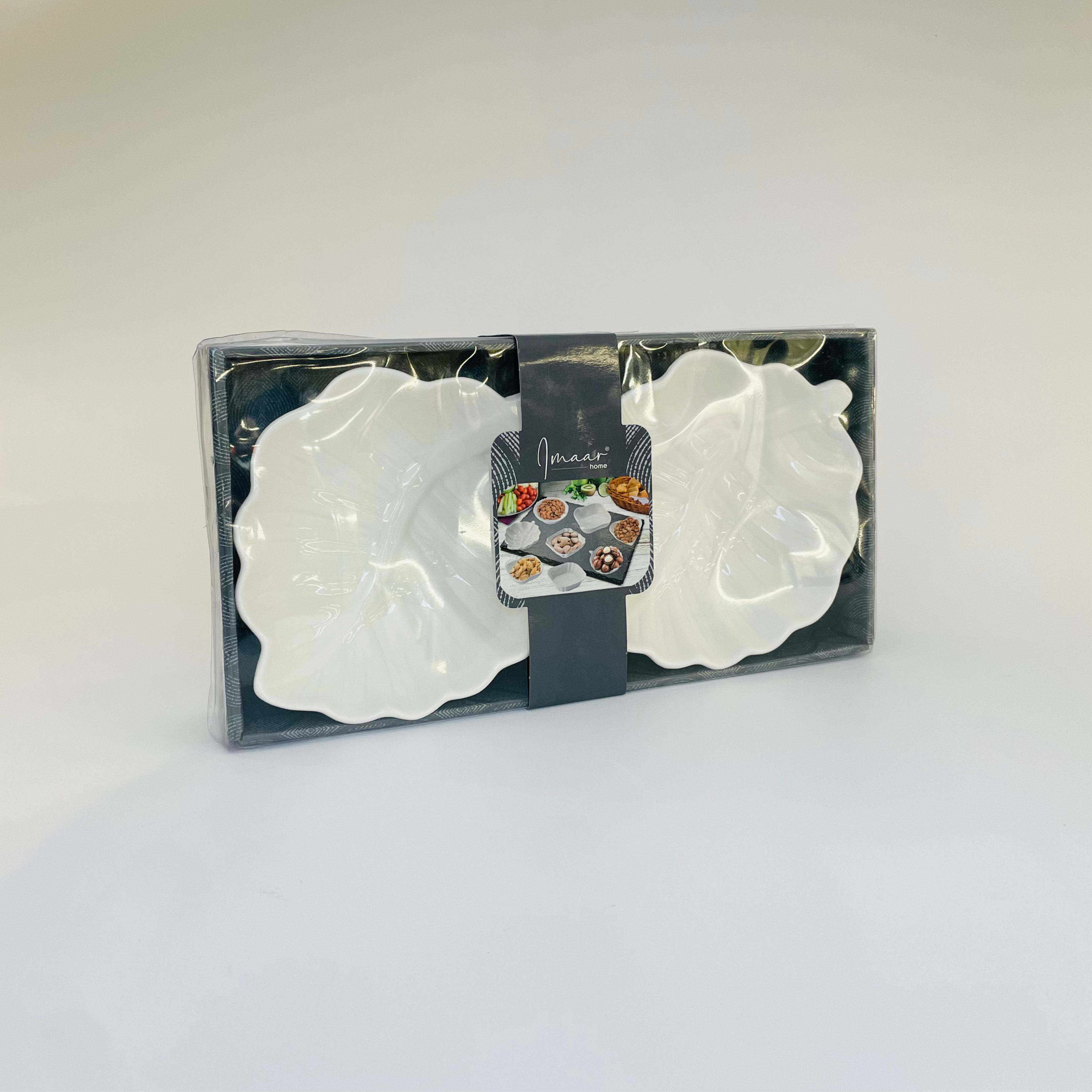Serene Leaf – White Ceramic Multi-Purpose Bowl