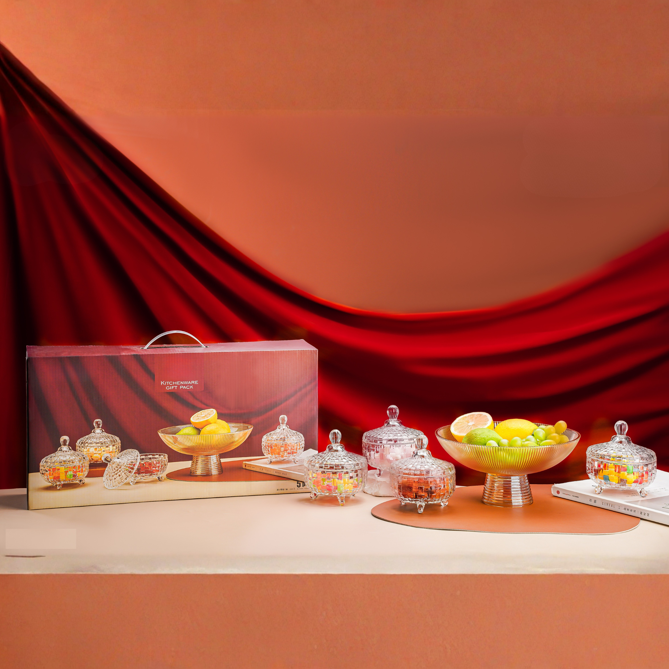 Modern Elegance 5Pc Bowl & Jar Set