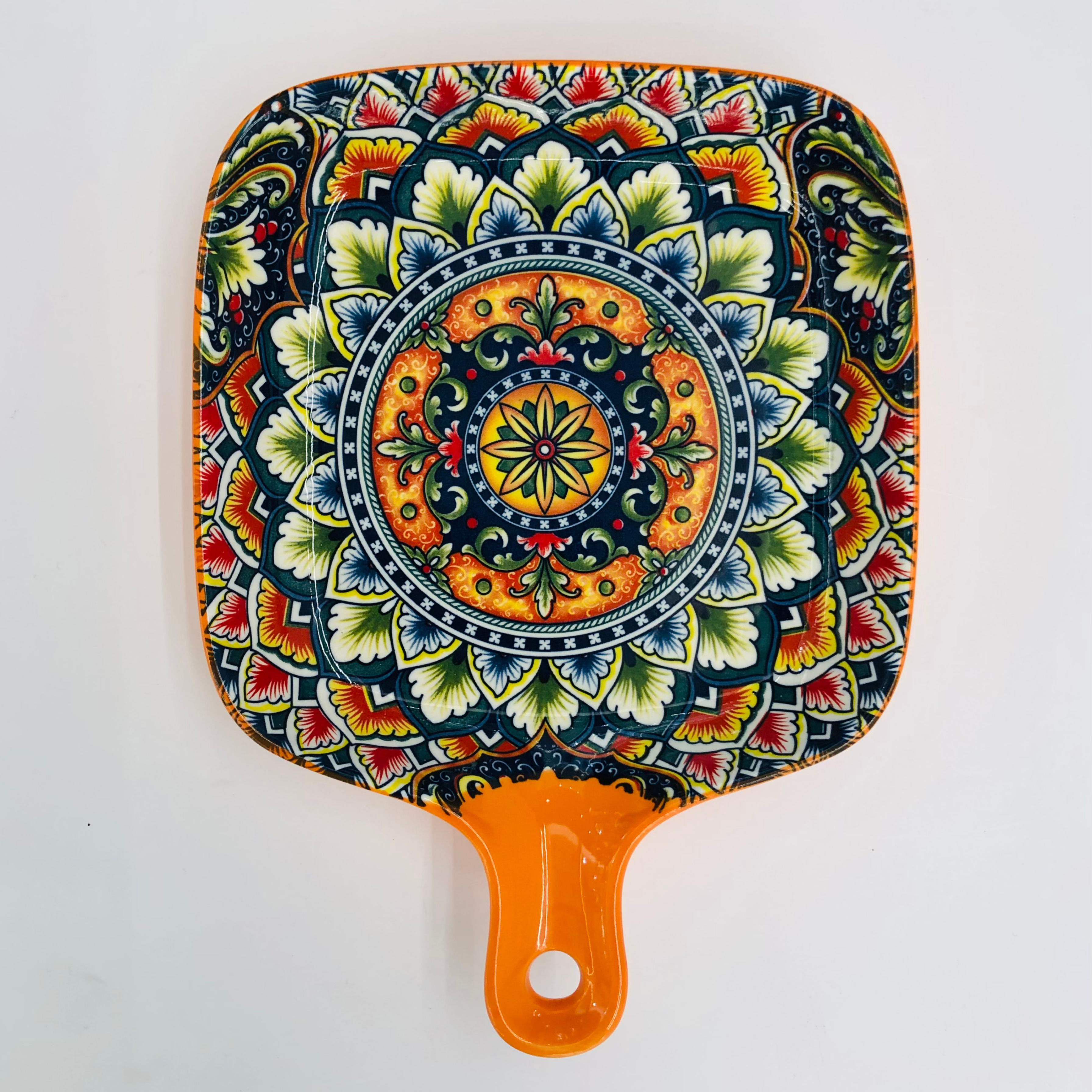 Turkish Ceramic Serving Platters – Vibrant & Royal Designs with Handles 6pcs Set