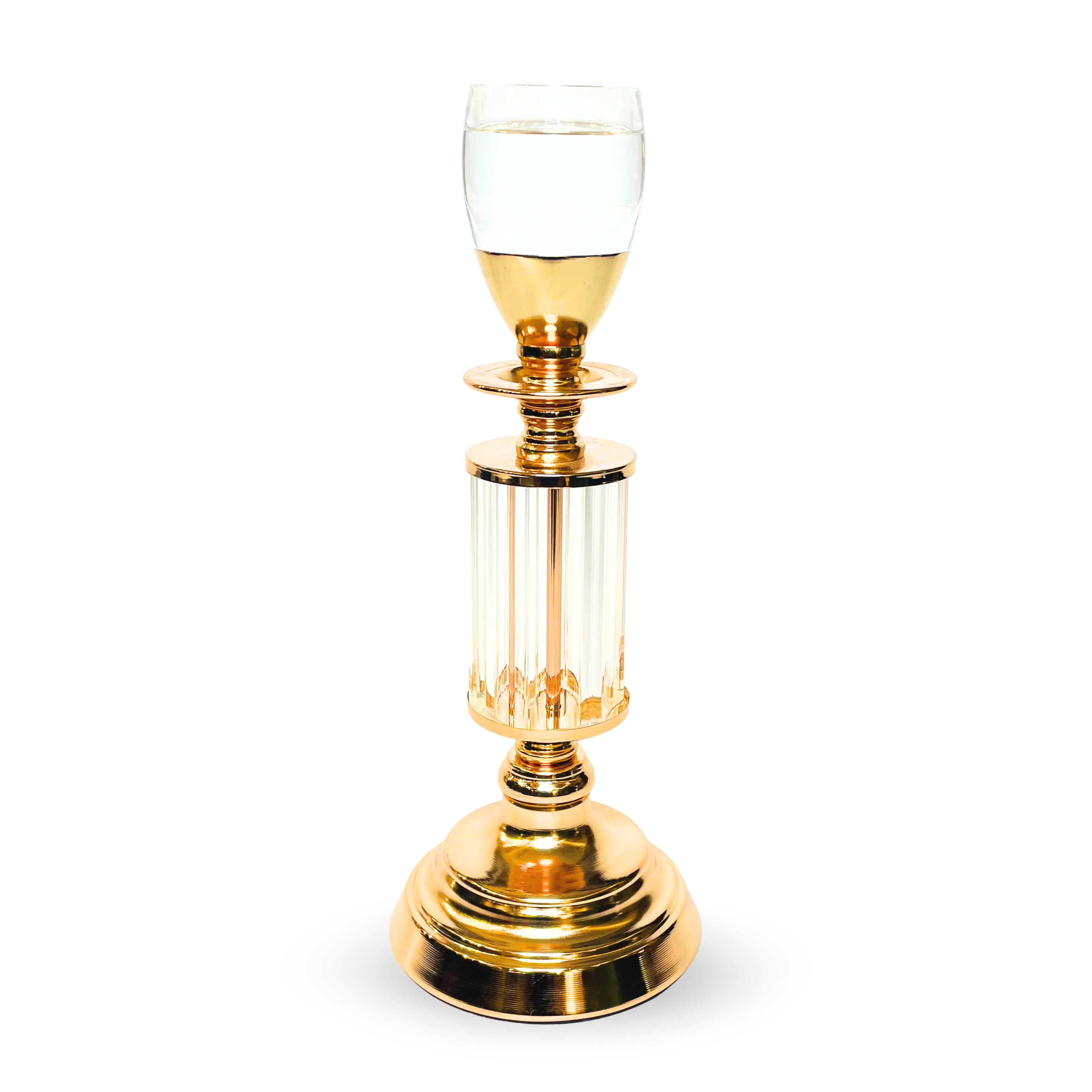 Luxury Crystal & Gold Candle Holder – Tall Decorative Accent