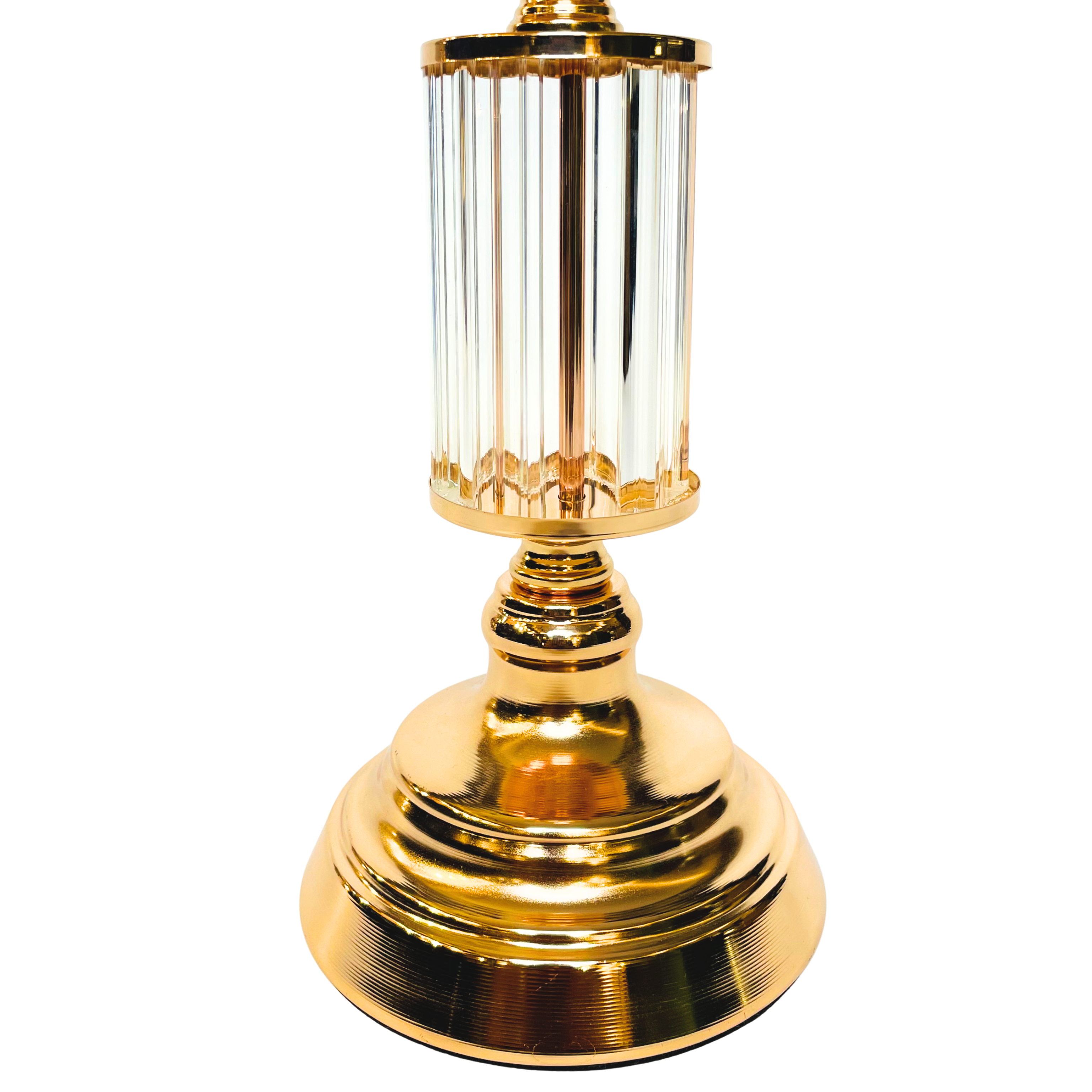 Luxury Crystal & Gold Candle Holder – Tall Decorative Accent