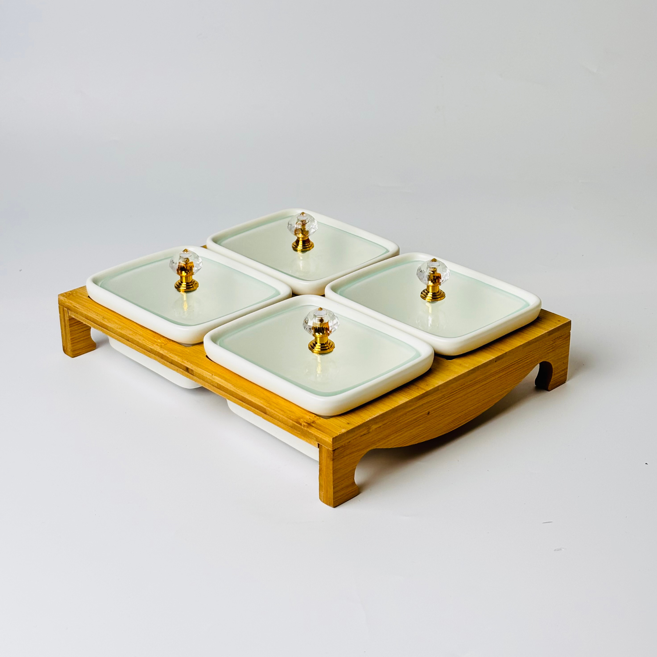 Royal Serve 4Piece Ceramic Bowl Set with Stand