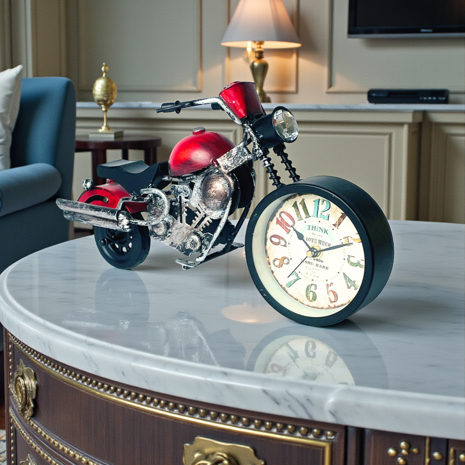 Classic Bike Table Clock Showpiece