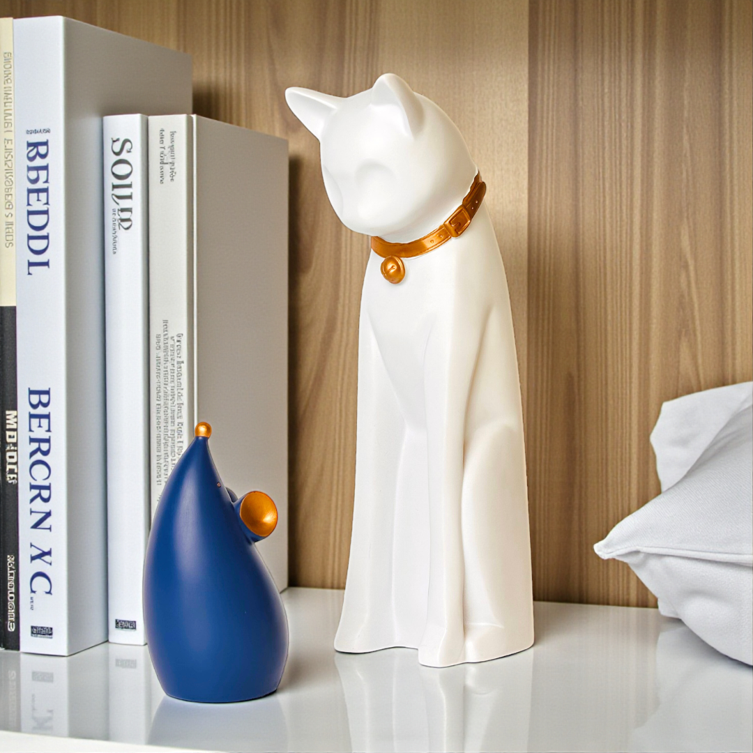 Opulent Cat & Mouse Showpiece