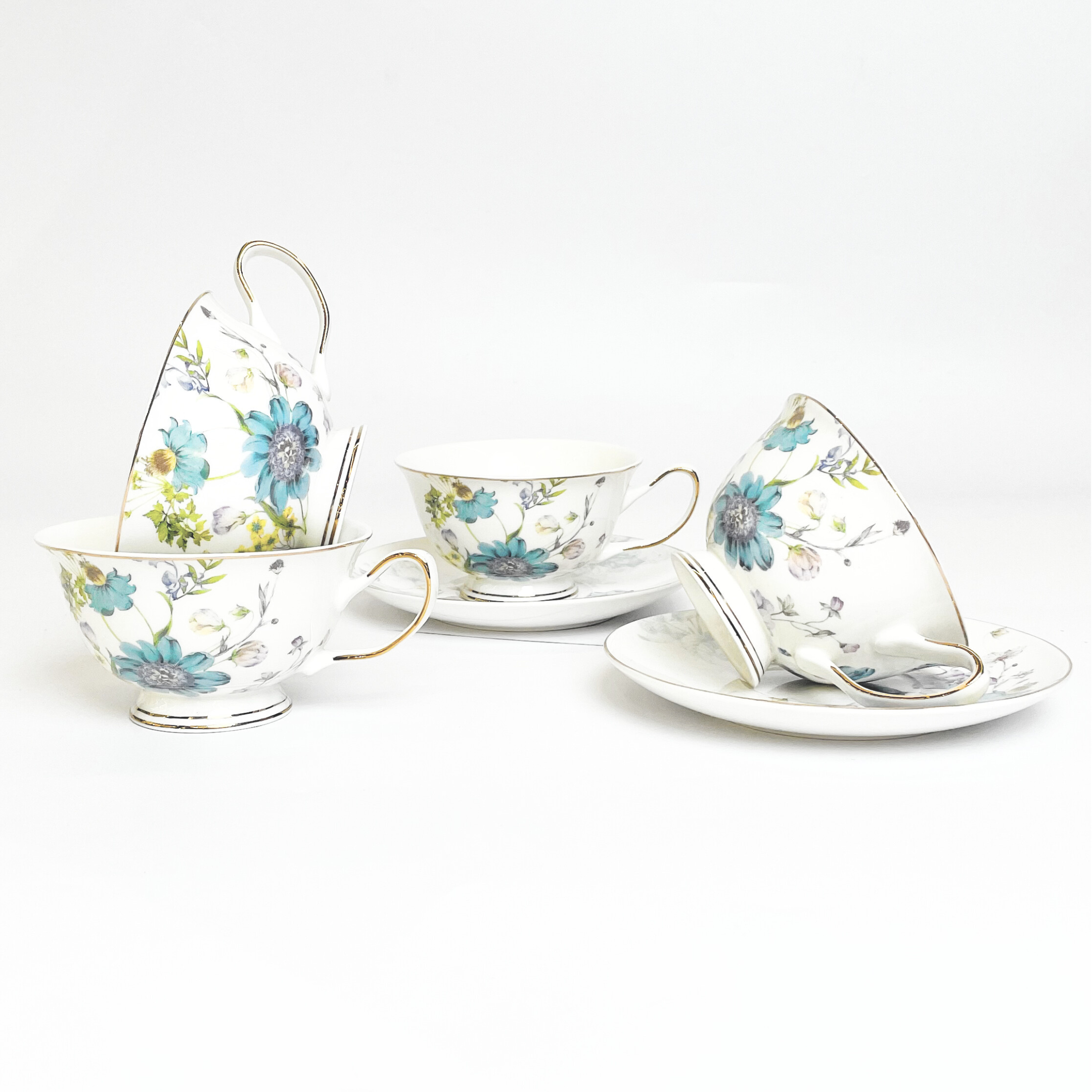 Luxury Tea Time Cup & Saucer Set- Set of 12
