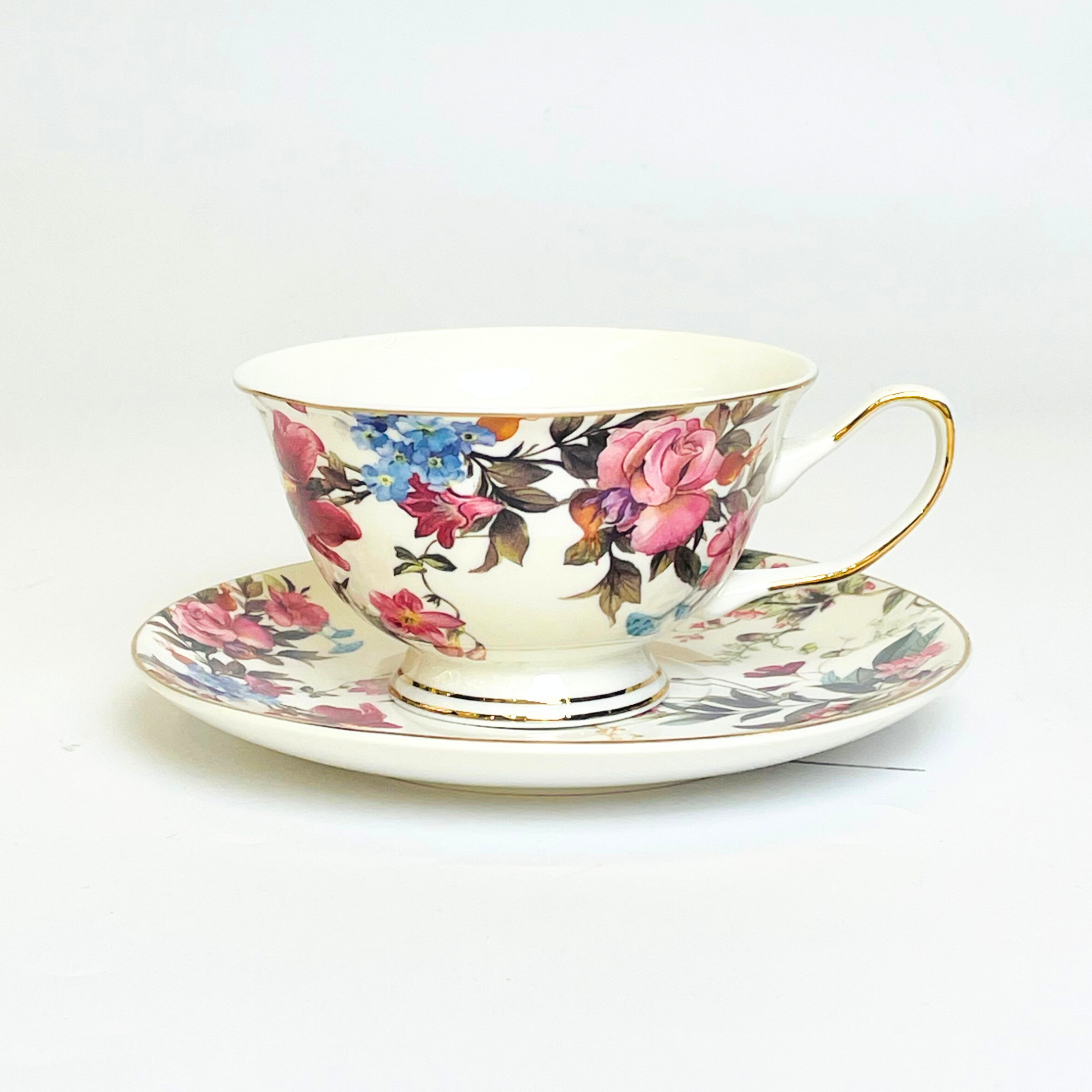 Golden Elegance Cup & Saucer - Set of 12