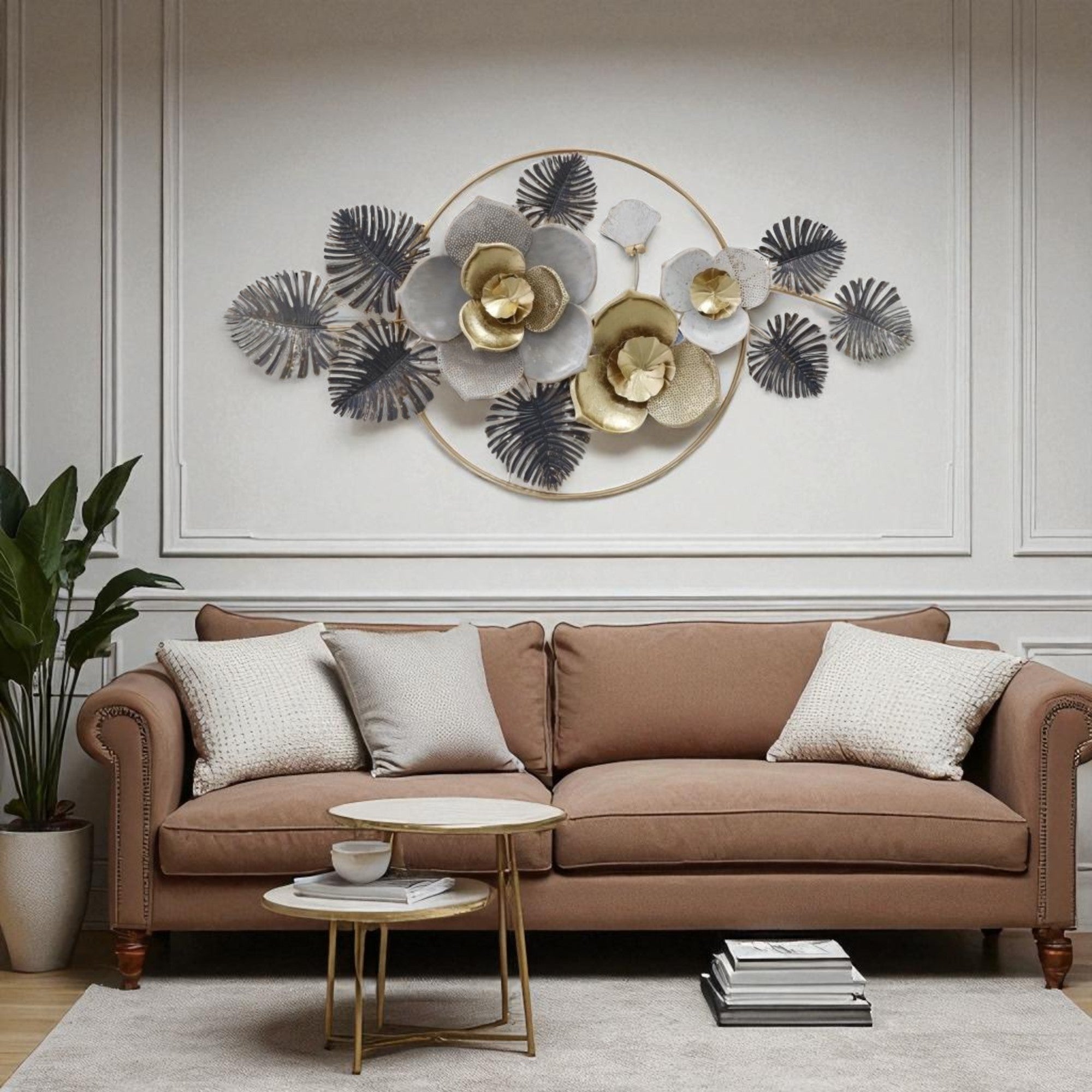 Grand Aurelia – Gold & Silver Luxury Wall Accent