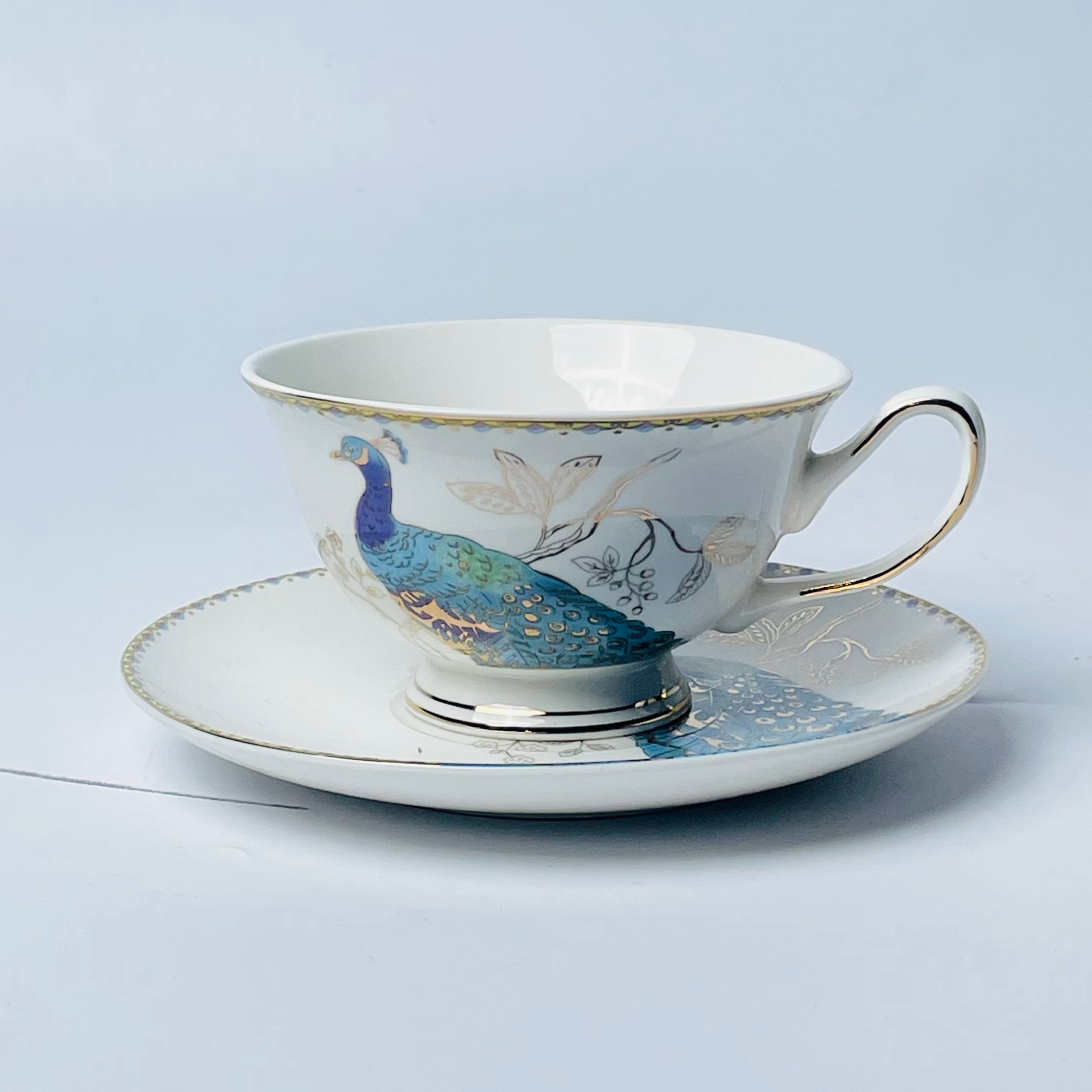 Ornate Blossom Cup & Saucer Set - Set of 12