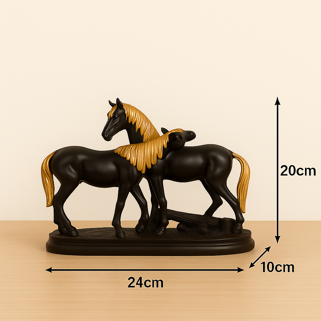 The Golden Bond – Majestic Horse Duo Figurine