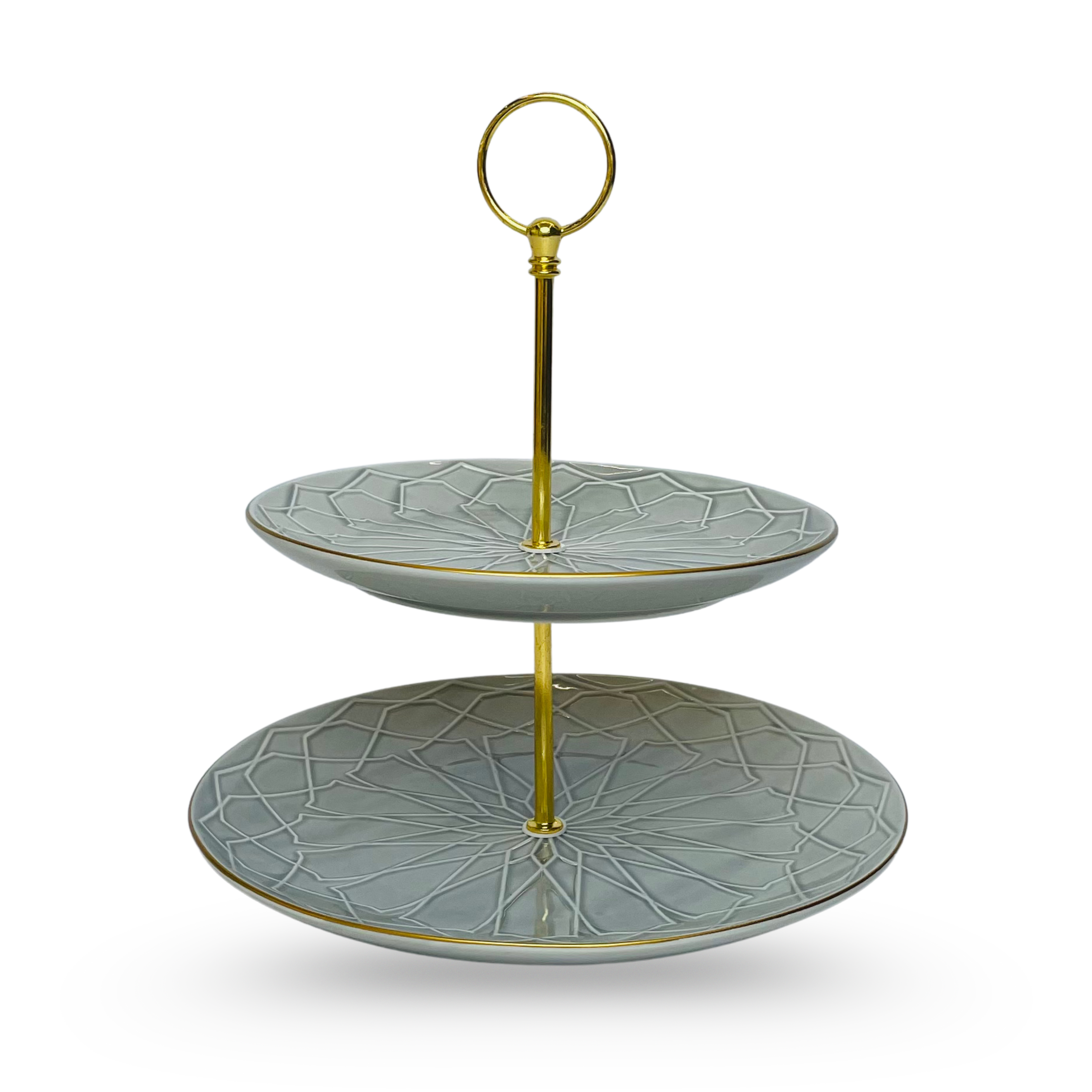 Regal Charm – Two-Tier Ceramic Dessert Stand