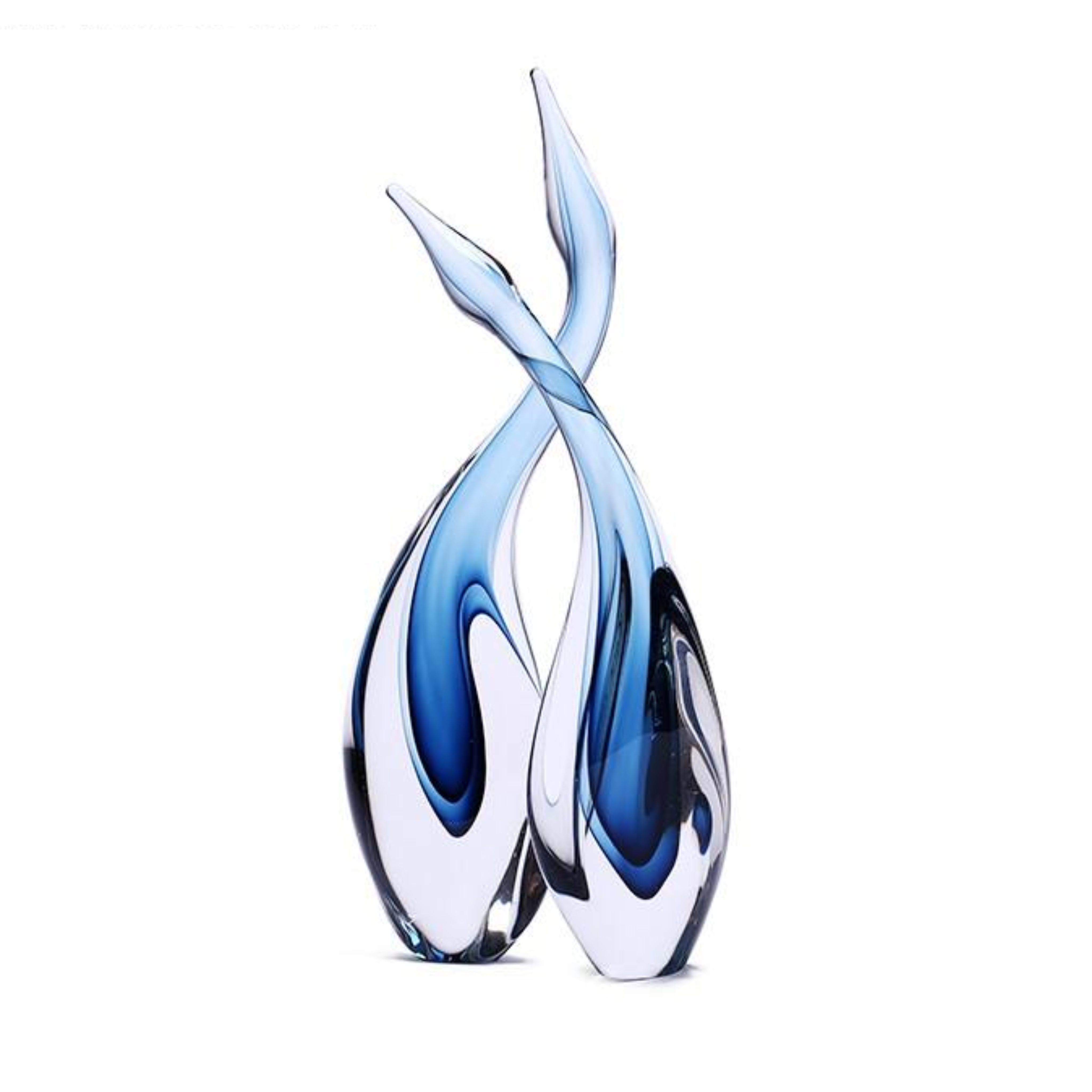 Twin Waves Glass Sculpture – Modern Art Accent