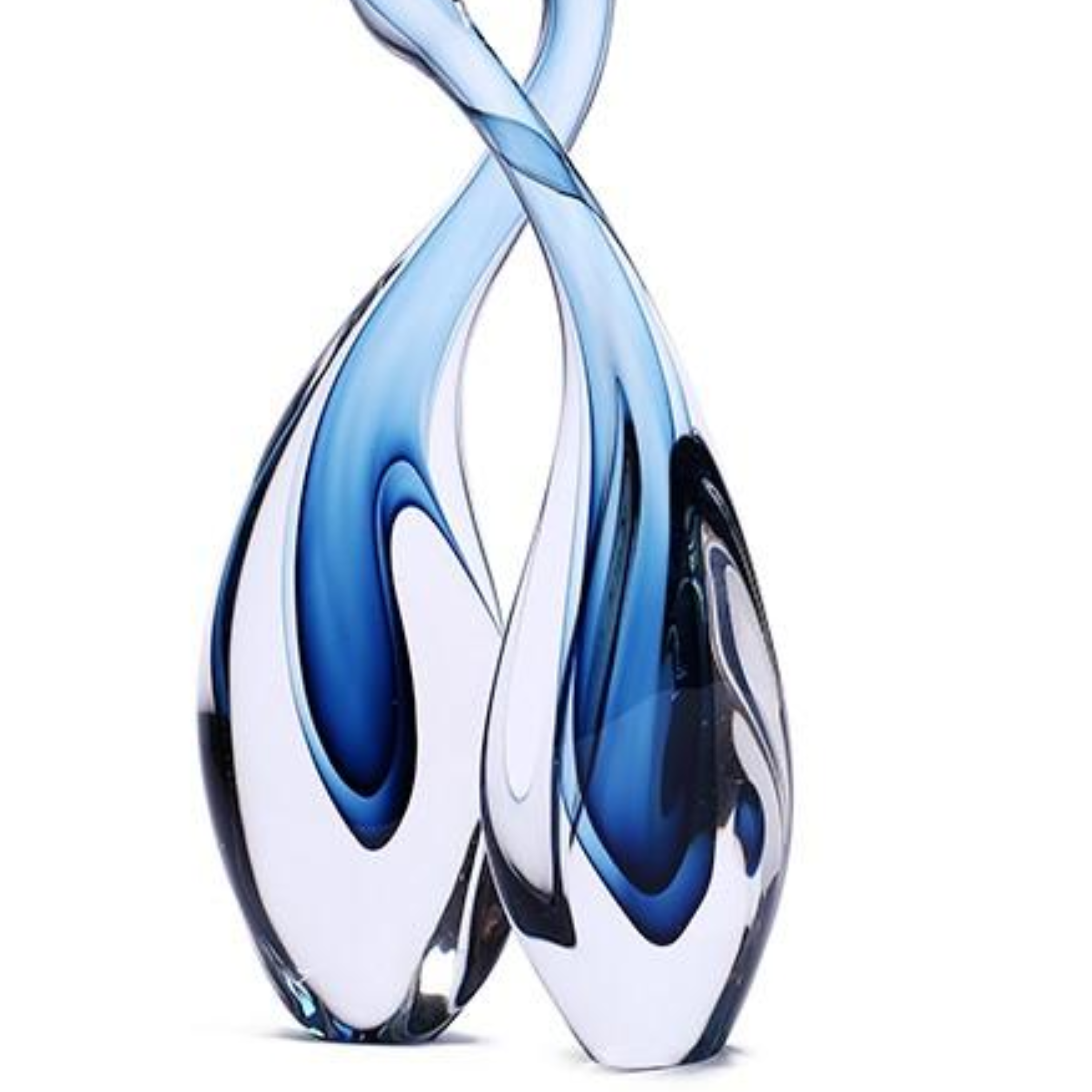 Twin Waves Glass Sculpture – Modern Art Accent