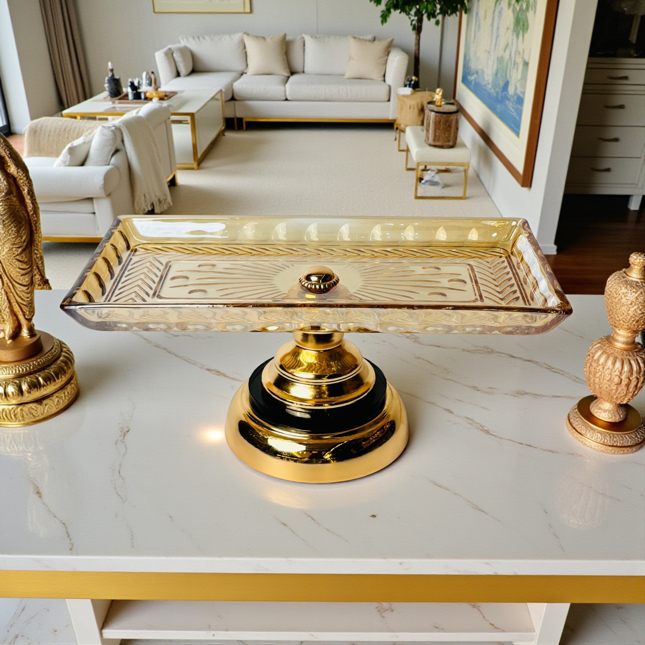 Gold Centerpiece Tray