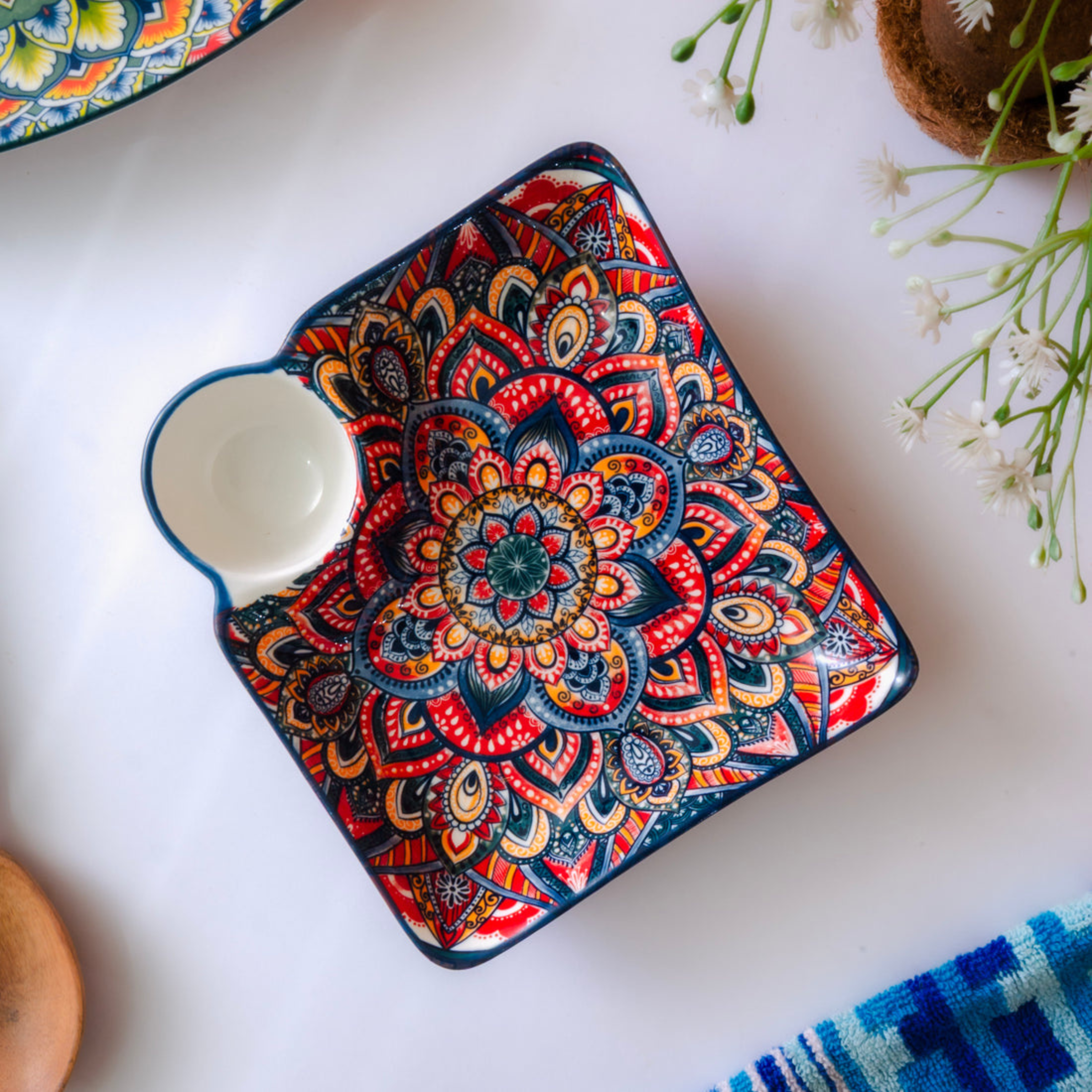 Turkish Ceramic Chip & Dip Dish- 6Pcs Set