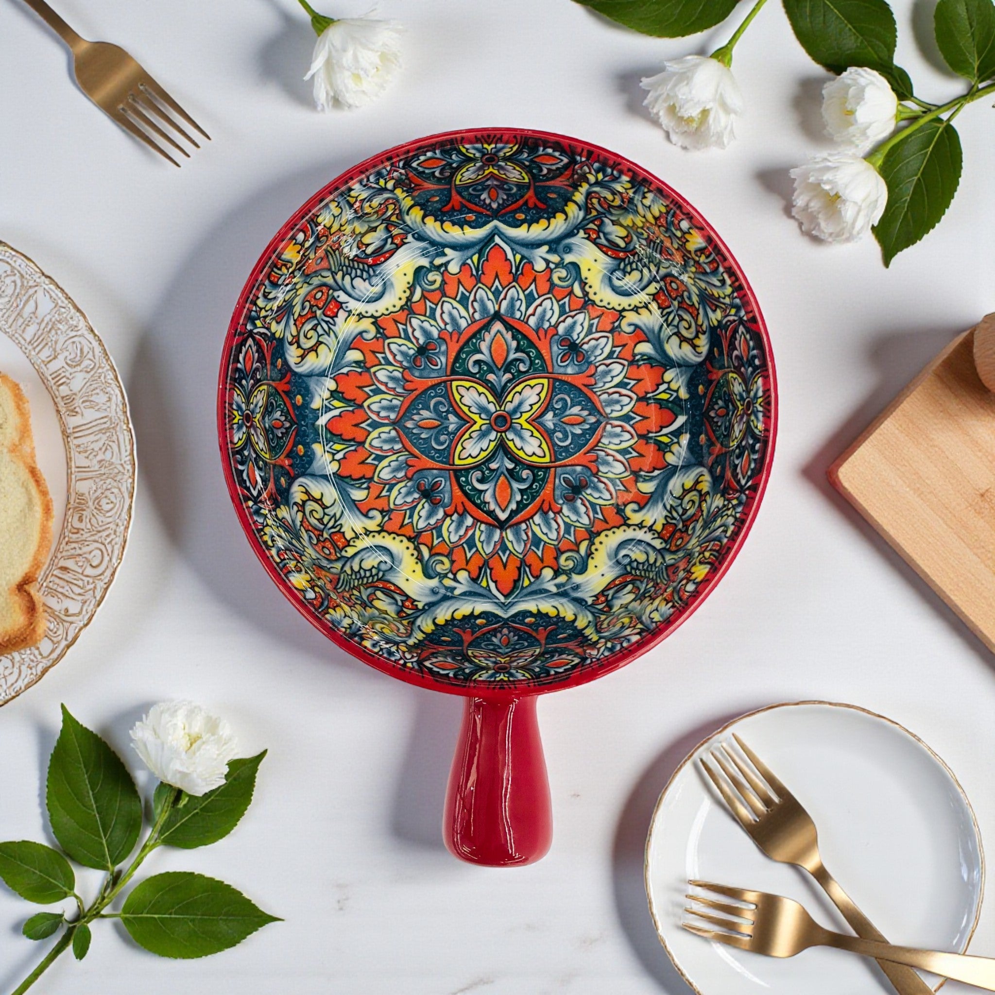 Decorative Condiment Serving Dish with Handle- 6Pcs Set