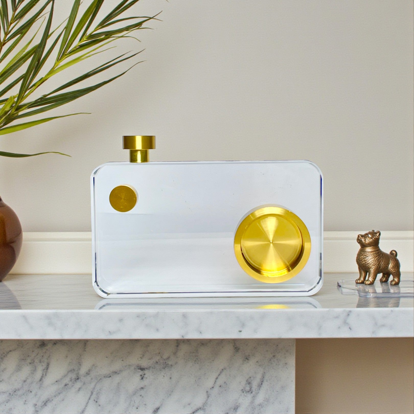 Modern Crystal Glass Camera Sculpture