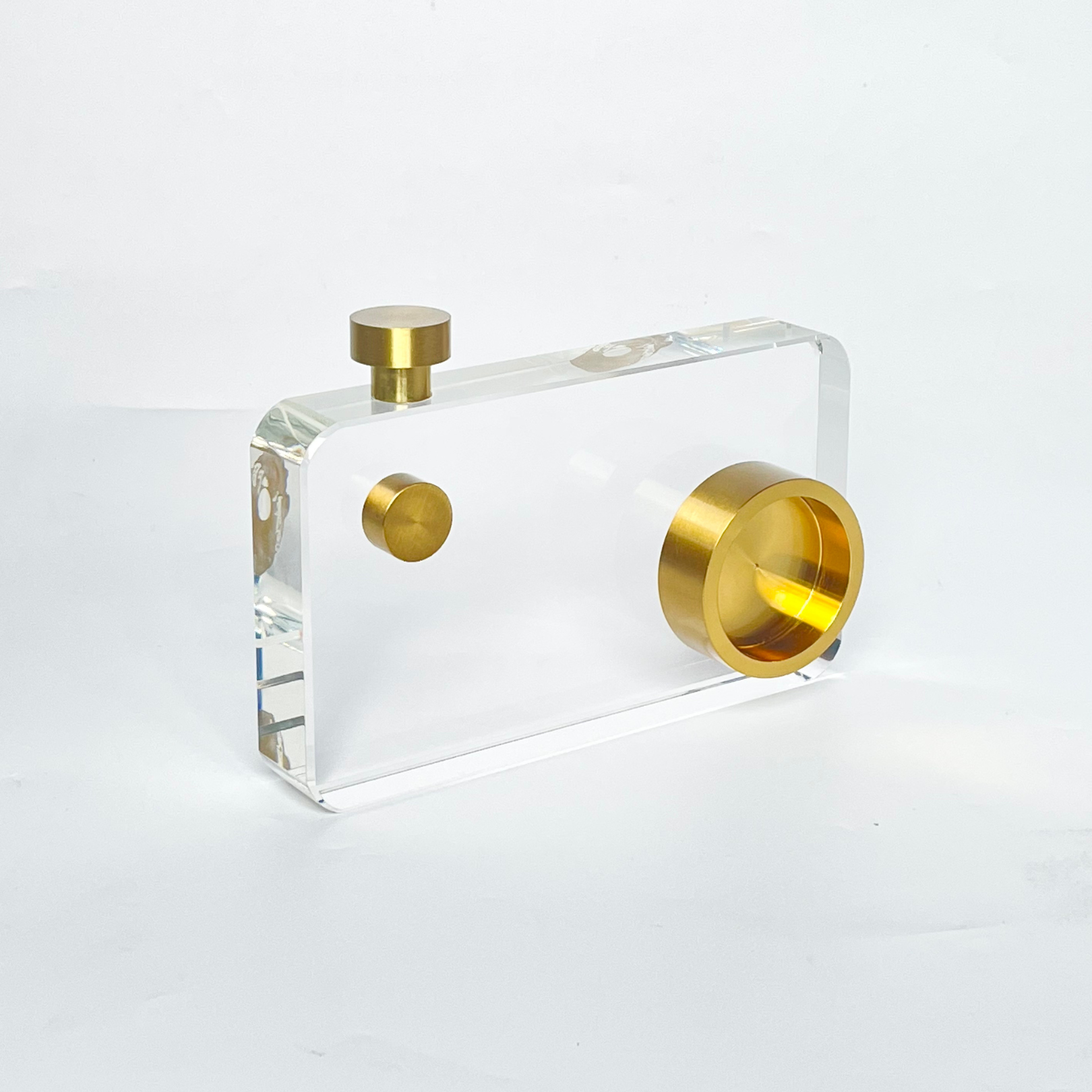 Modern Crystal Glass Camera Sculpture