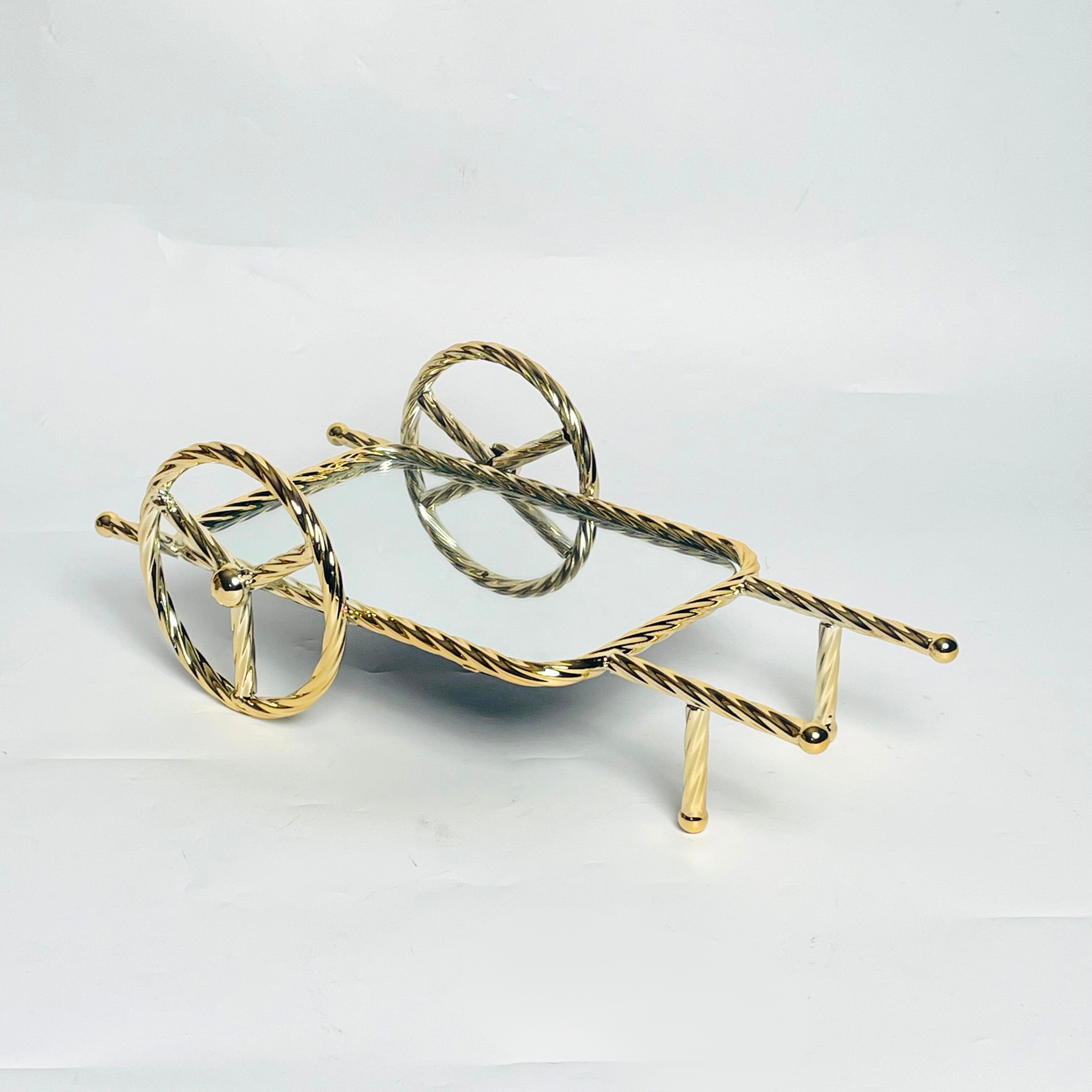Golden Orbit Abstract Display Stand