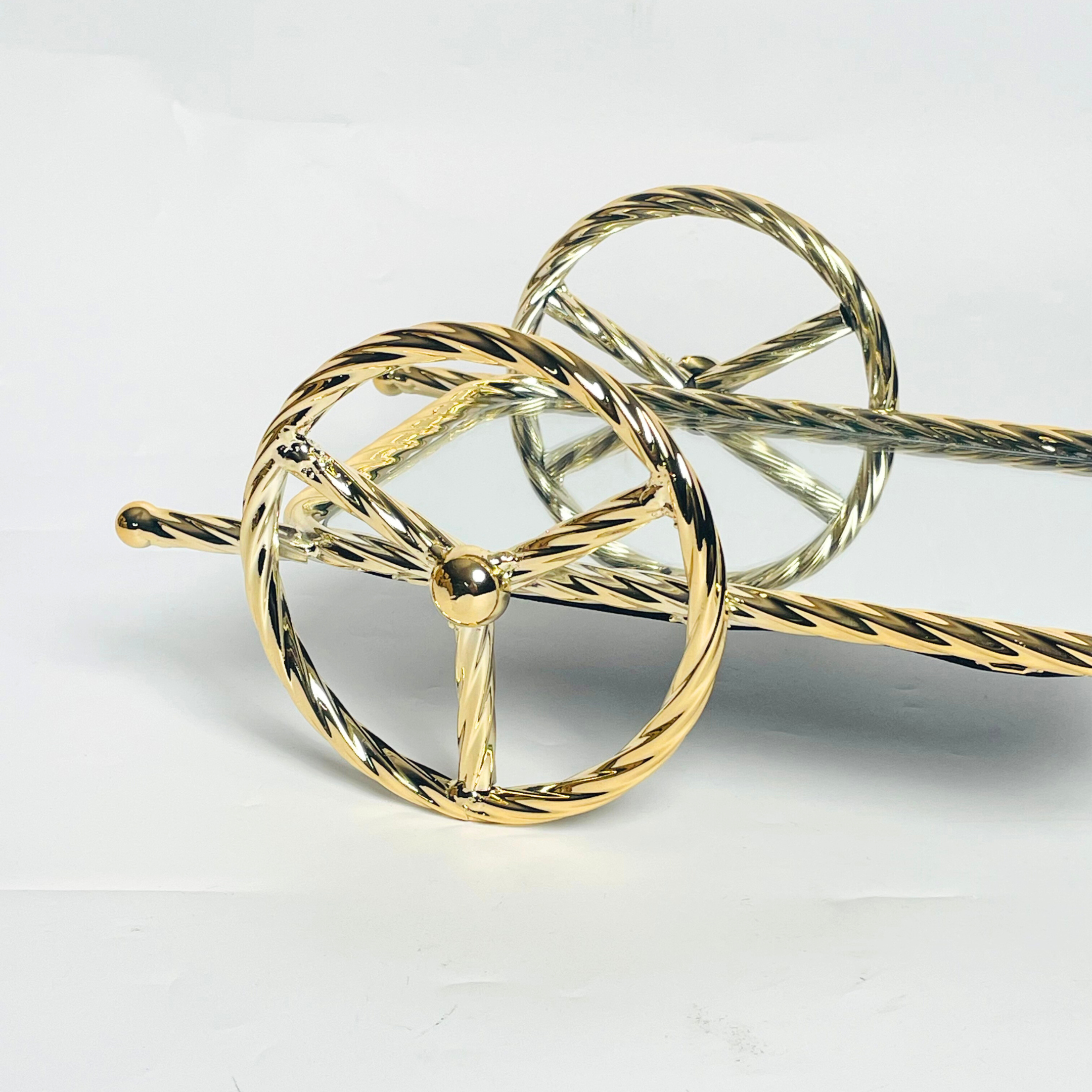 Golden Orbit Abstract Display Stand