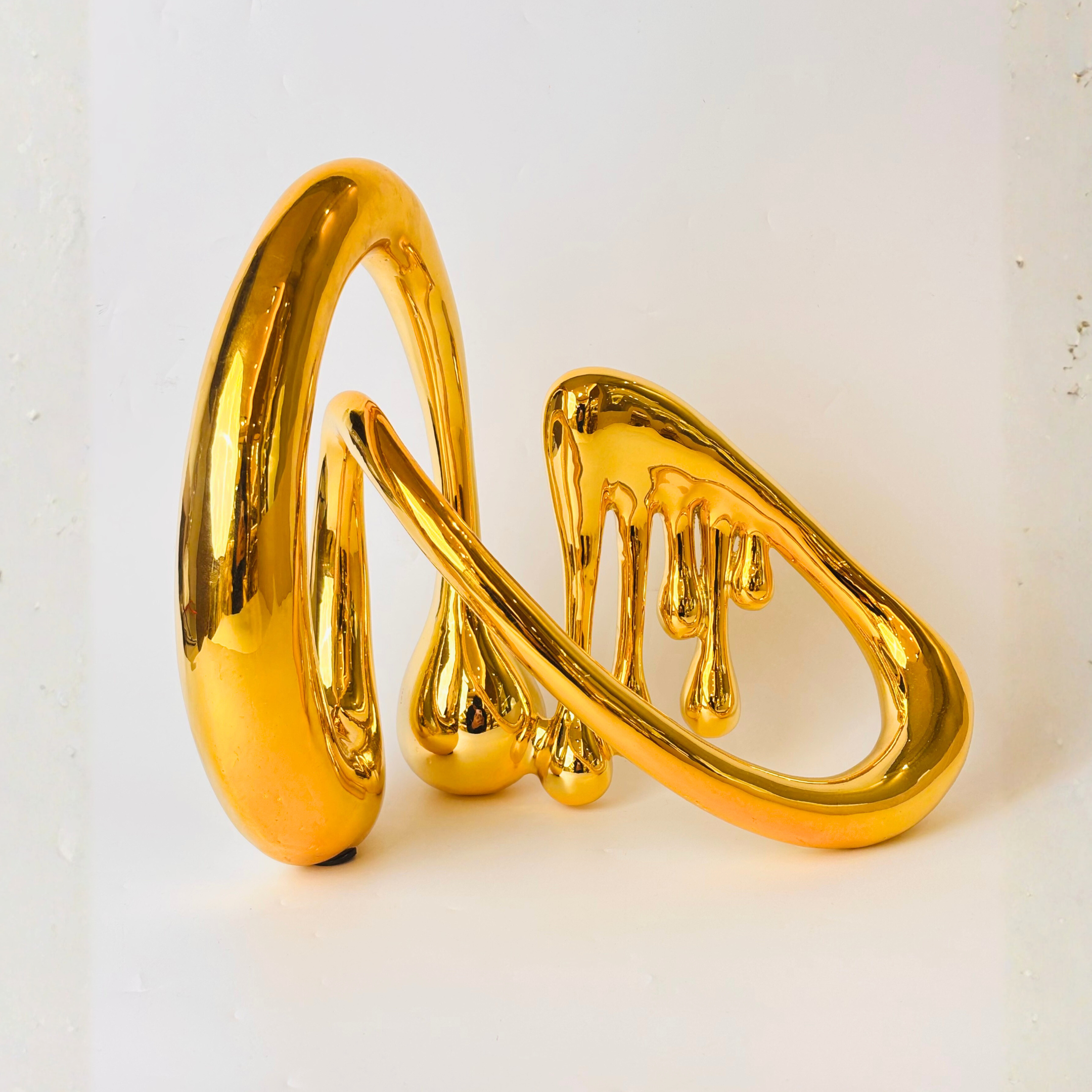 Liquid Gold Abstract Showpiece