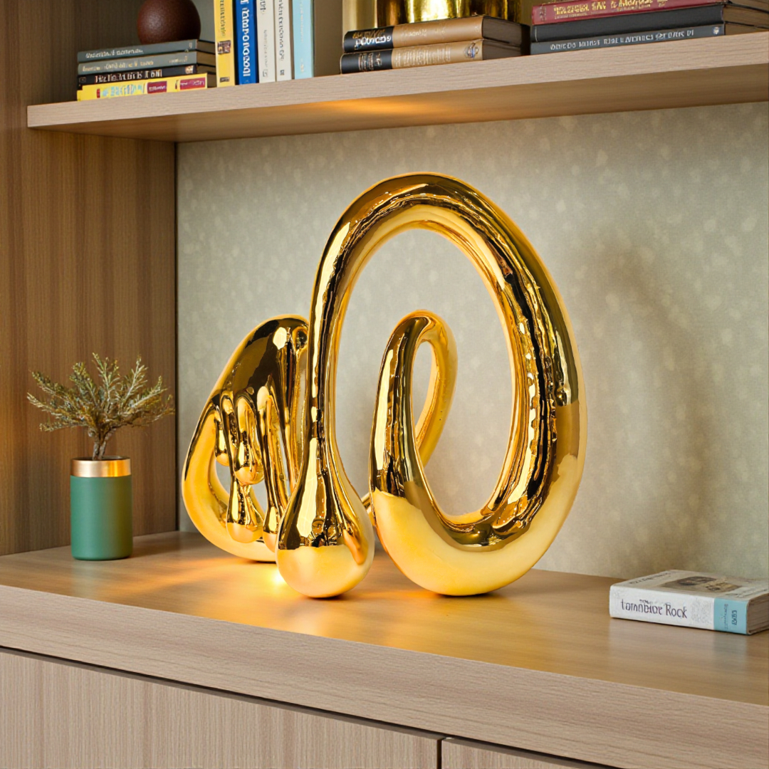 Liquid Gold Abstract Showpiece
