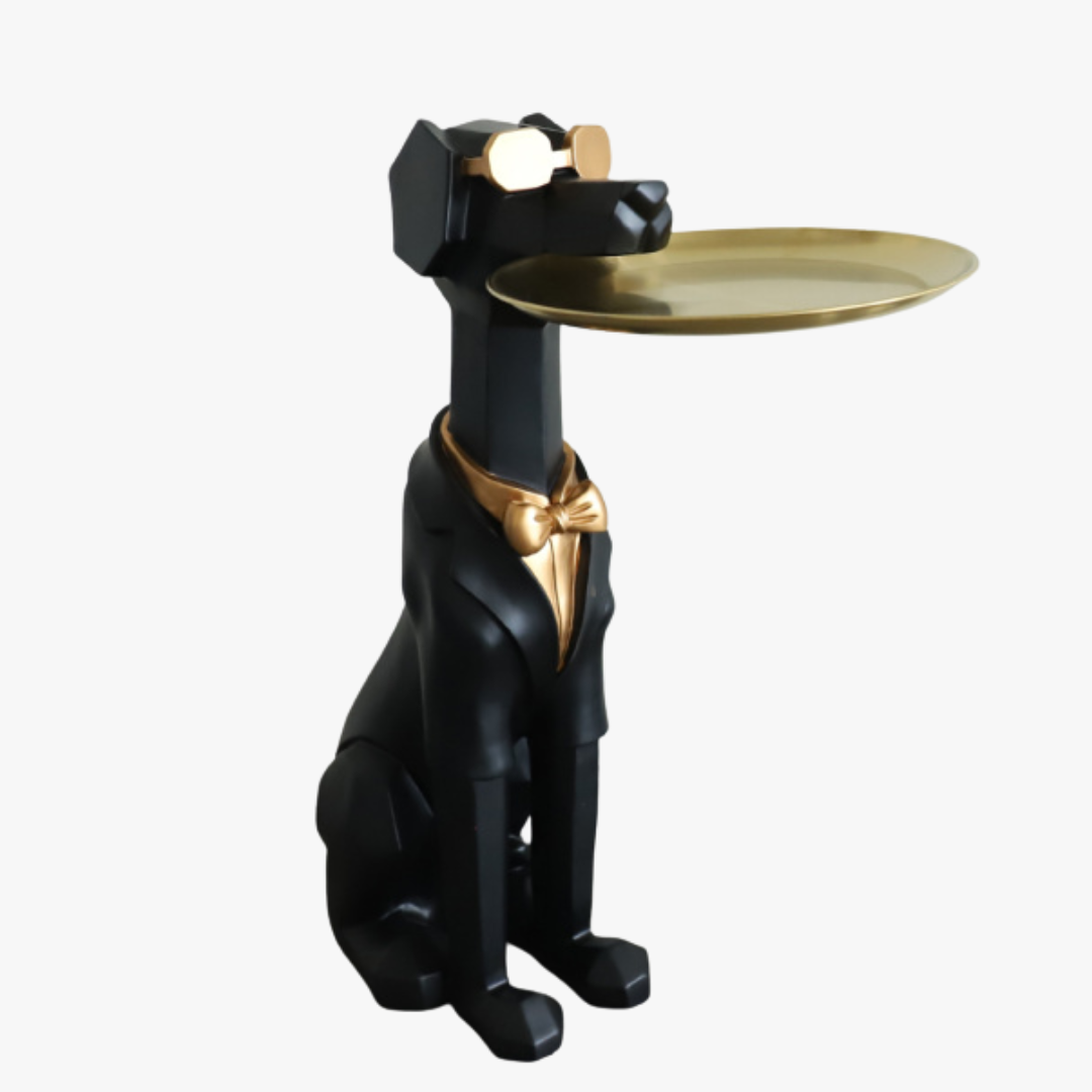Modern Geometric Dog Butler Statue