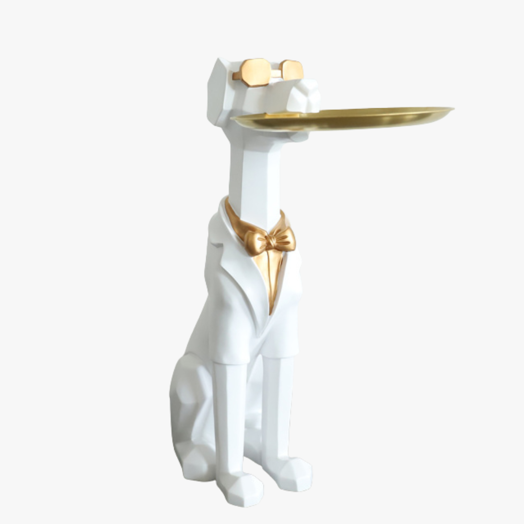 Modern Geometric Dog Butler Statue