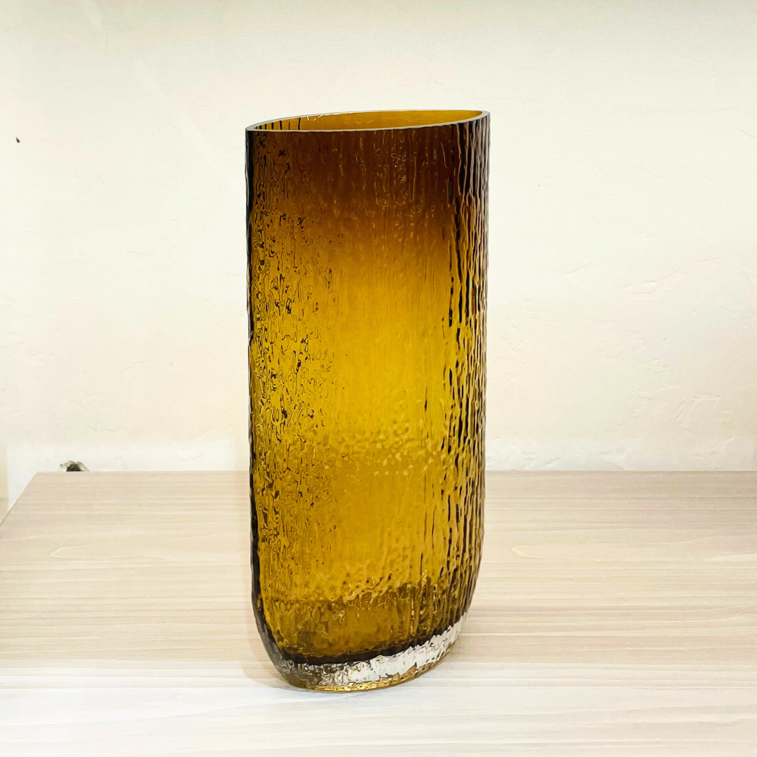 Designer Textured Glass Vase Perfect for Floral Arrangements