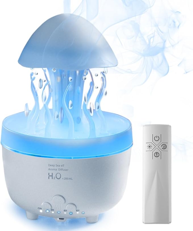 Rotating Water Drop Aroma Diffuser – Modern LED Aromatherapy Humidifier