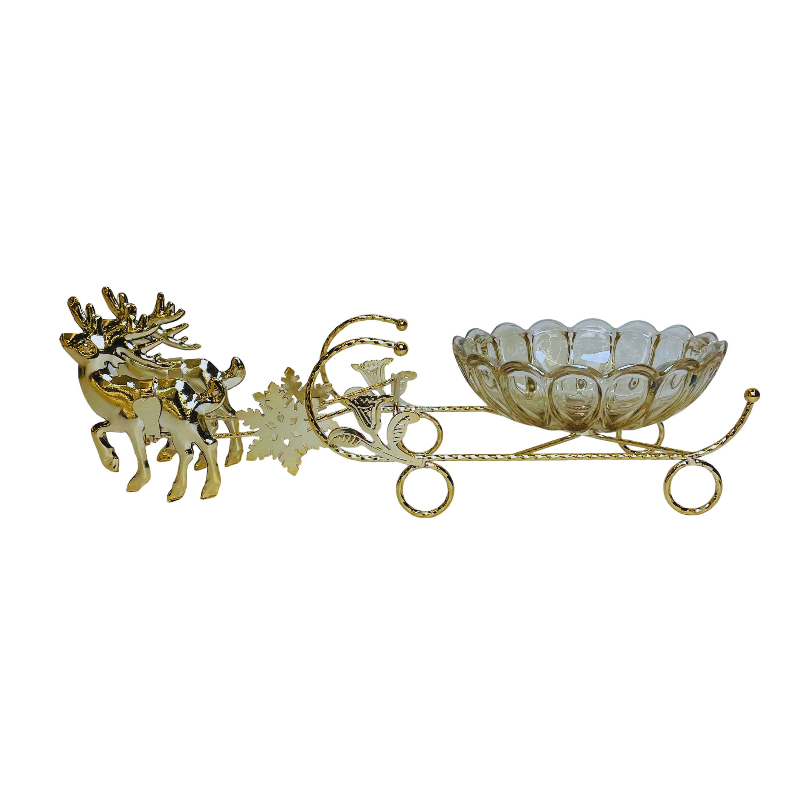 Winter Majesty – Decorative Reindeer Sleigh Bowl
