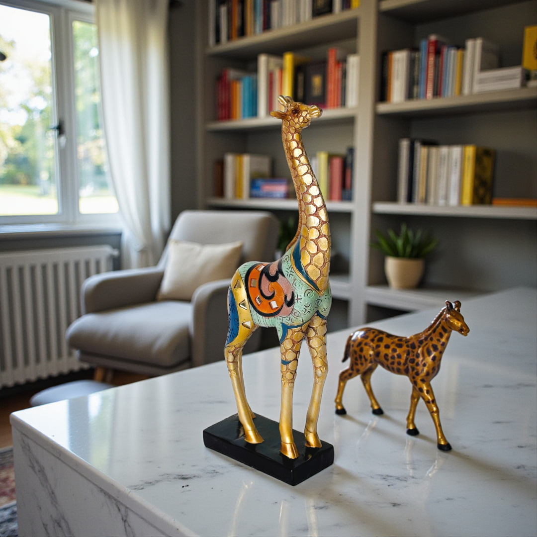 Elegant Giraffe Decorative Sculpture