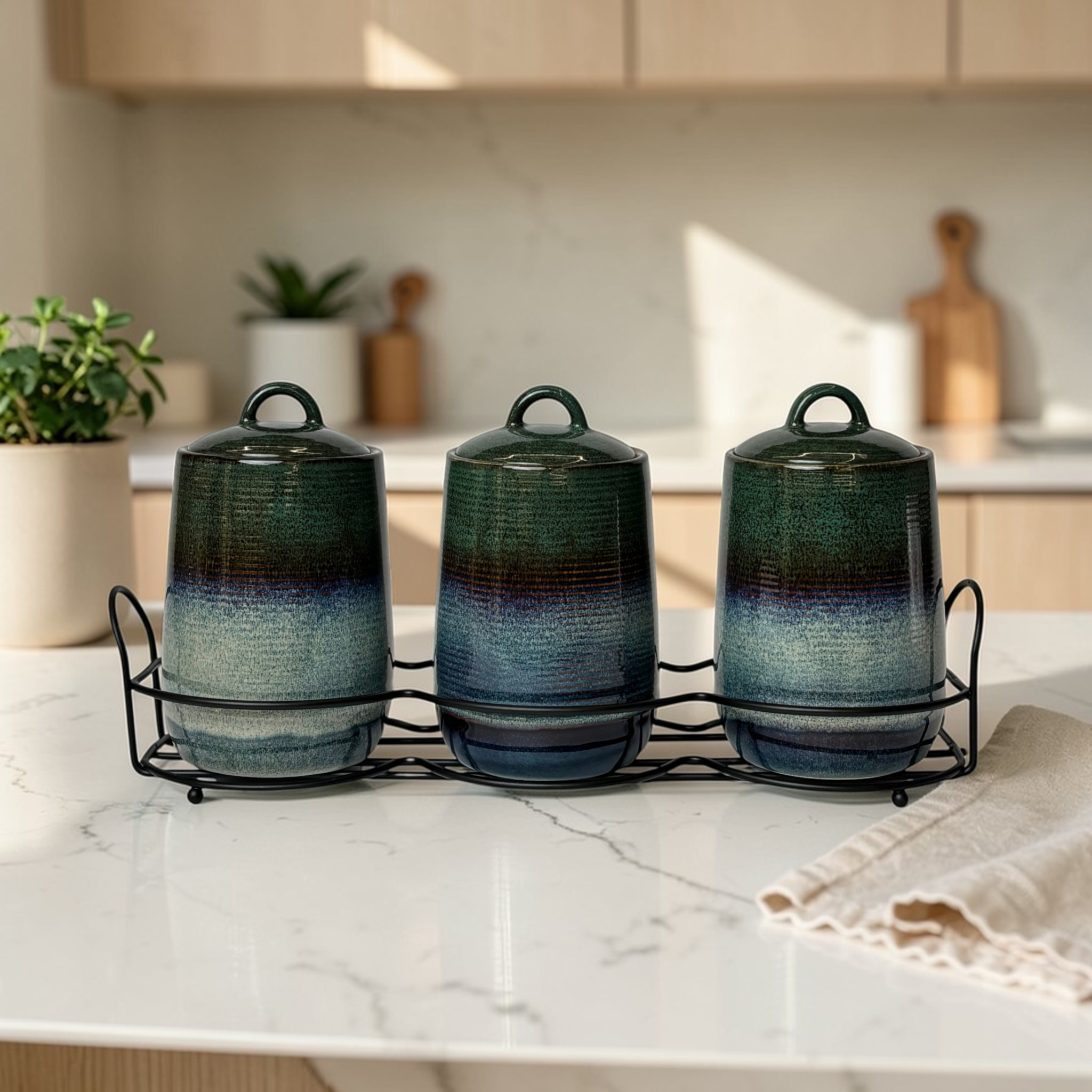 Classic Blue Canister 3Pc Set