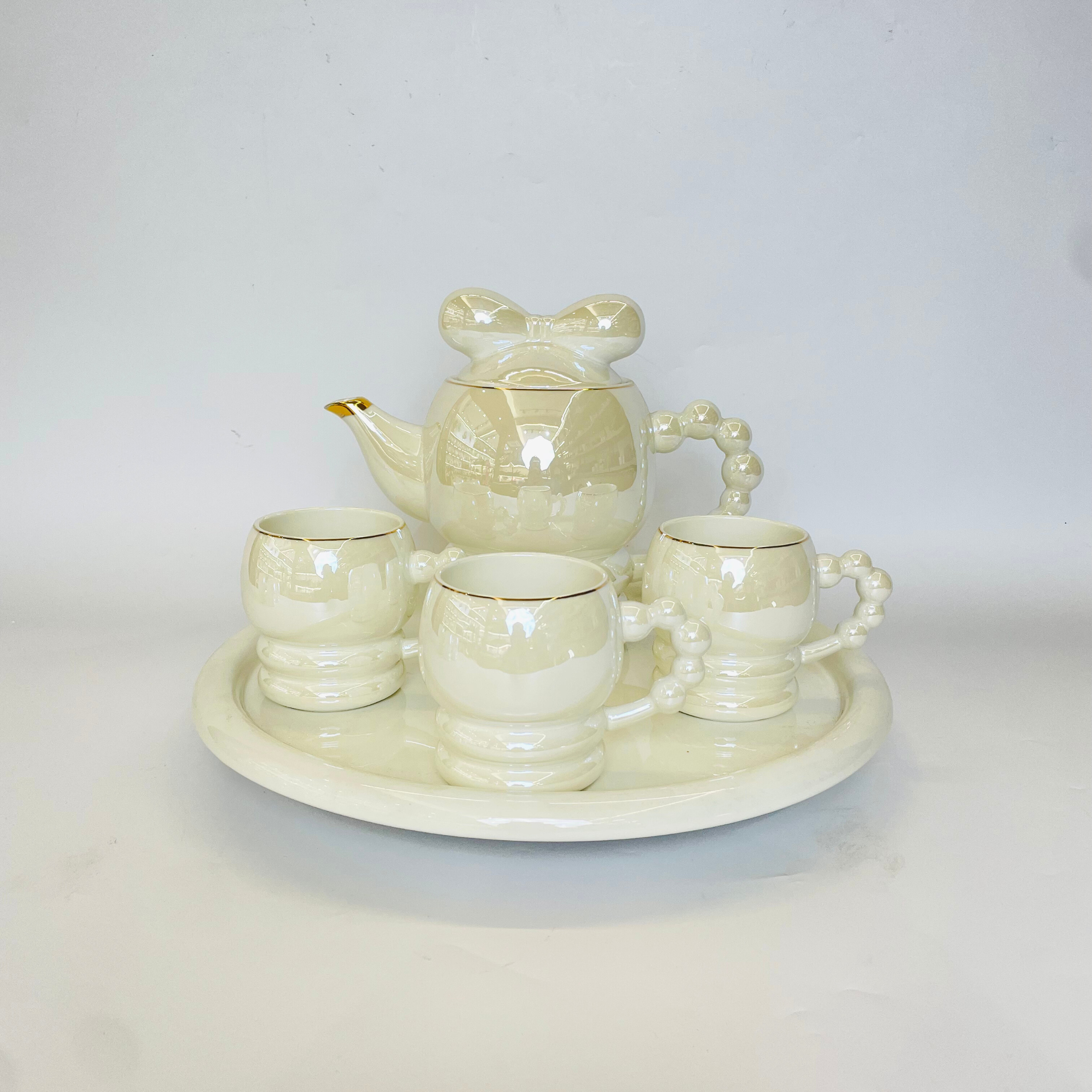 Soft Blush Modern Tea Set - Set of 9