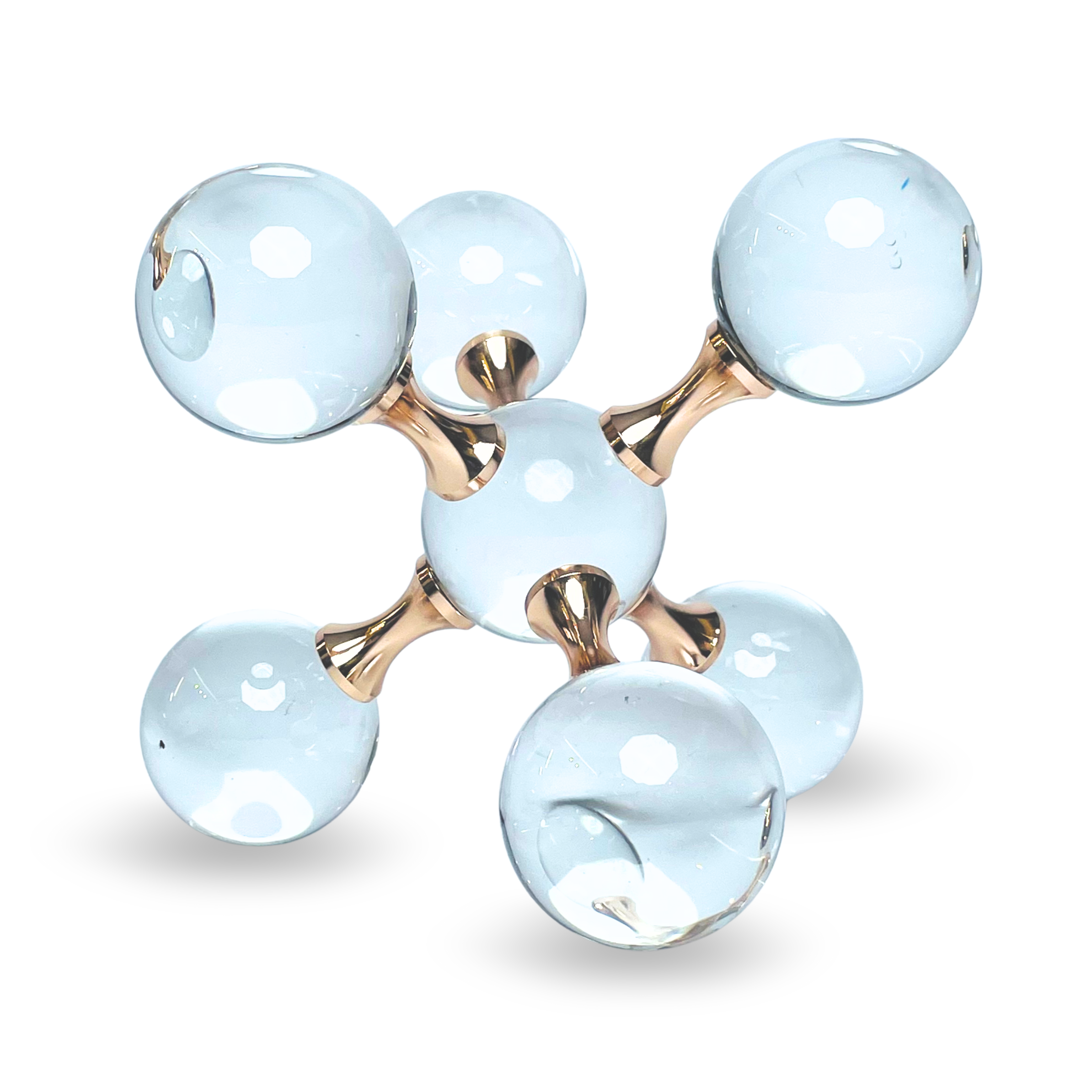 Modern Crystal Orb Showpiece with Golden Base – Luxury Table Décor