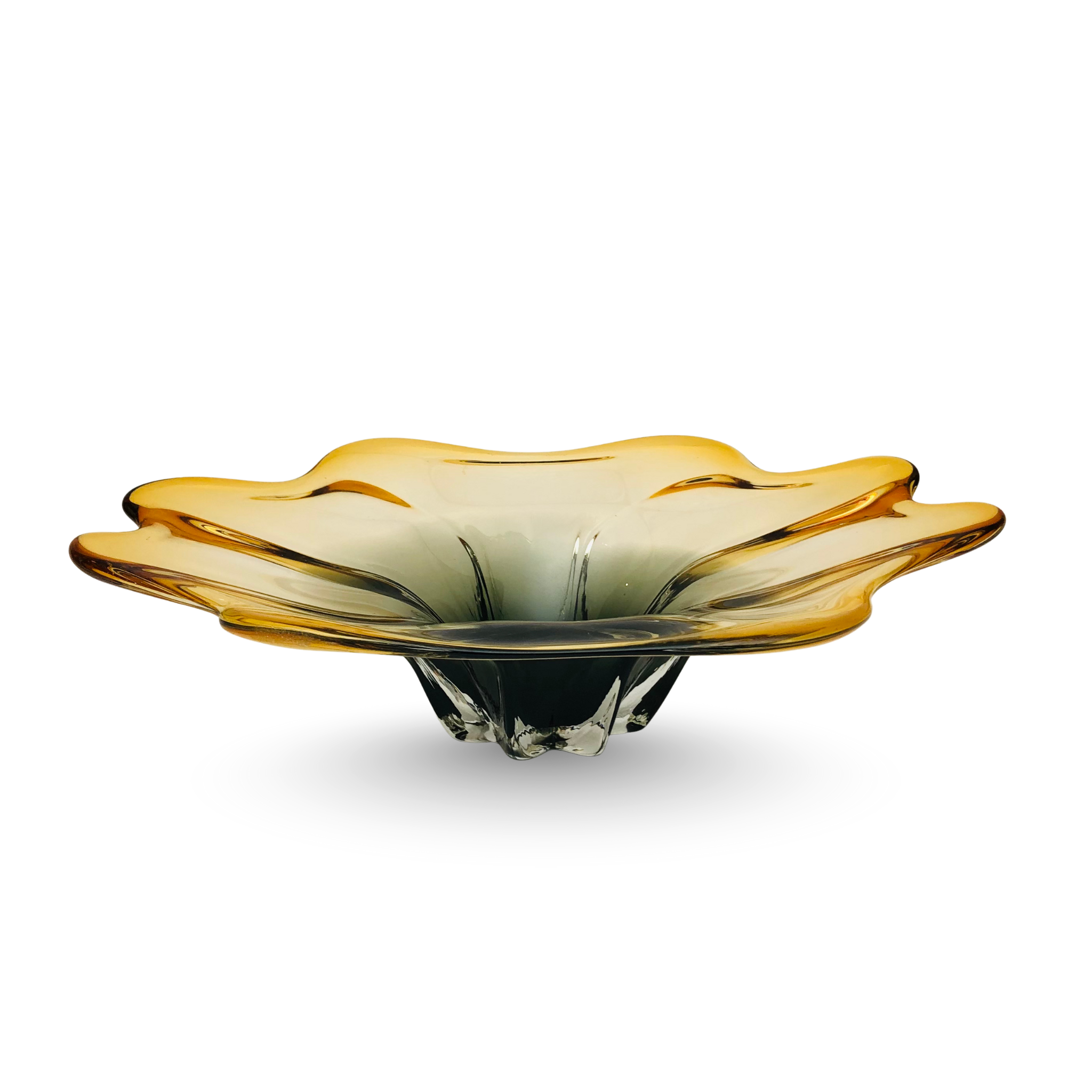 Amber Bloom – Luxury Glass Centerpiece Bowl