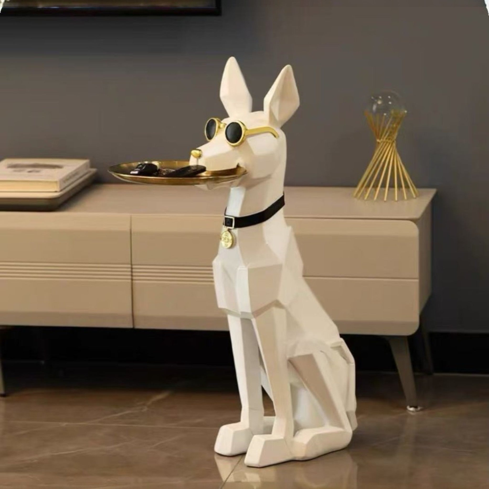 The Noble Guardian – Decorative Dog with Tray