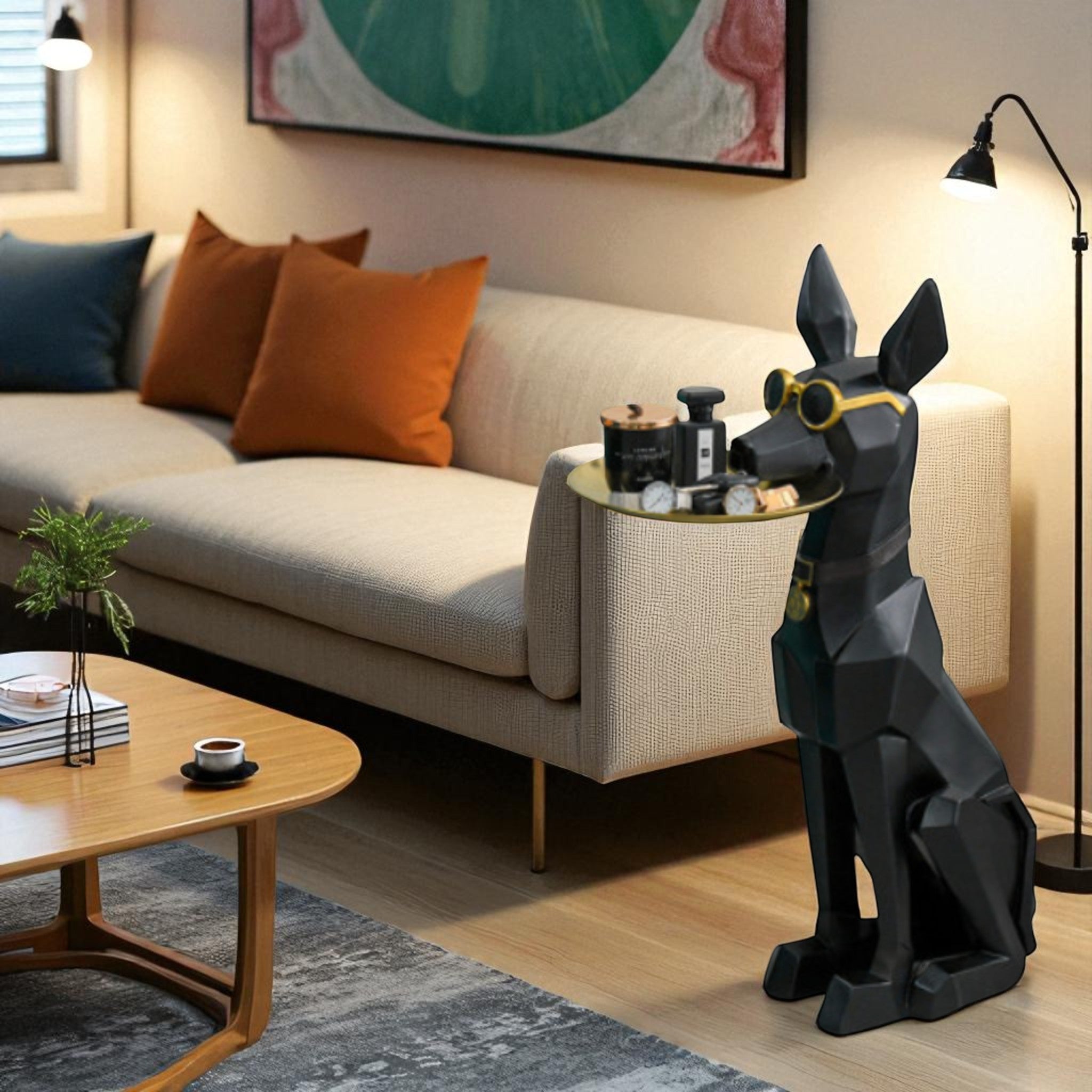 The Noble Guardian – Decorative Dog with Tray