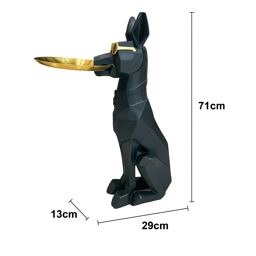 The Noble Guardian – Decorative Dog with Tray