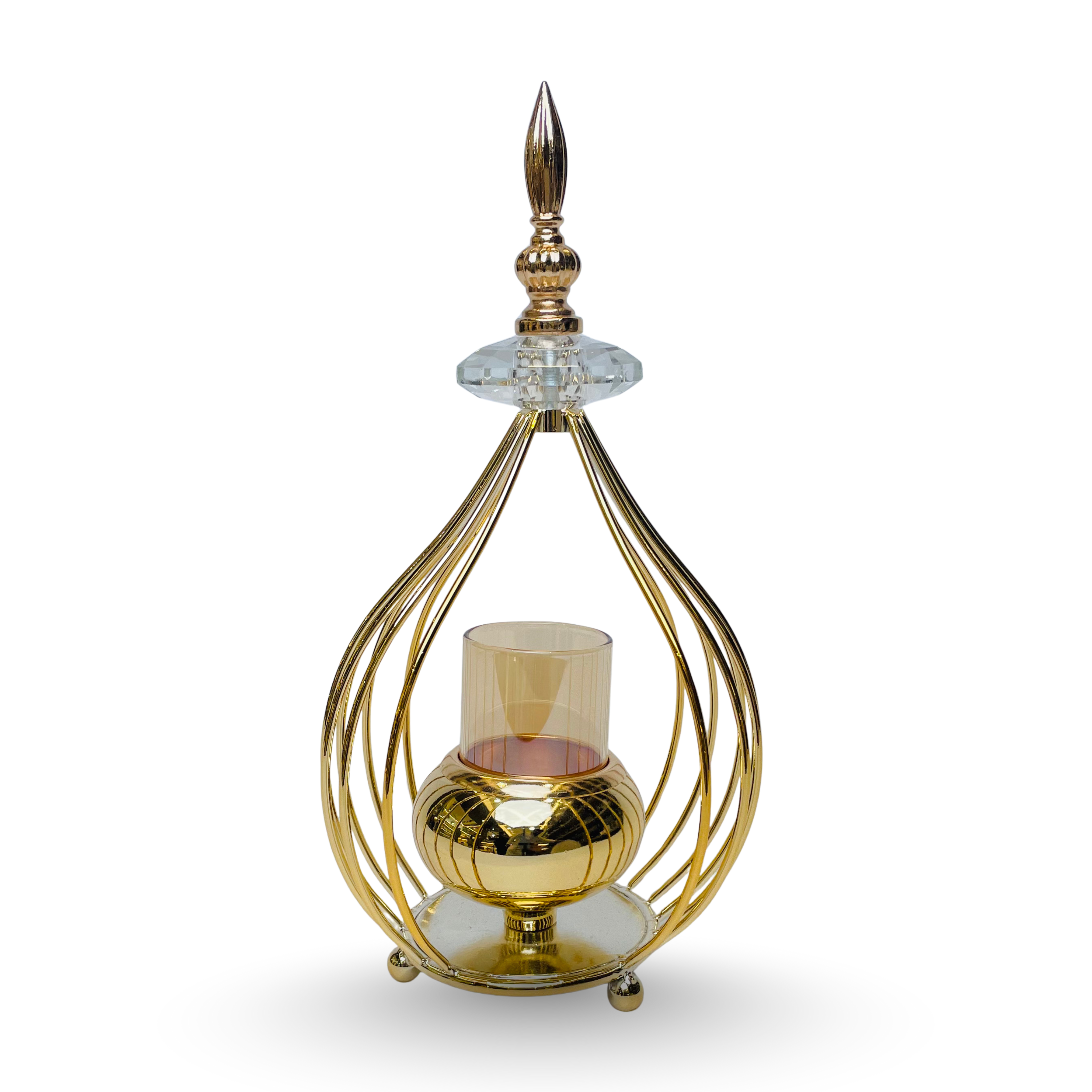 Luxury Gold Cage Candle Holder – Elegant Decorative Lantern