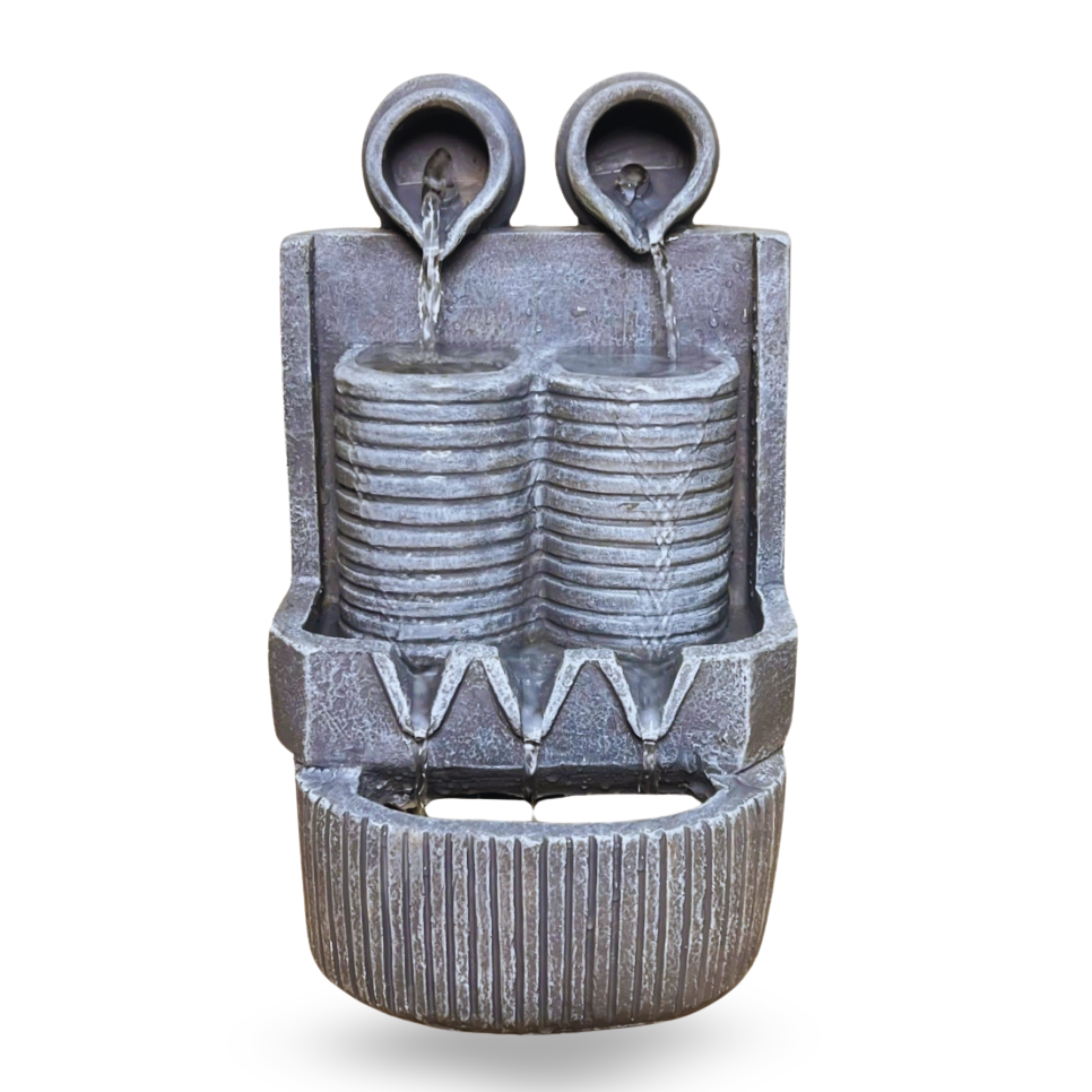 Rustic Twin Jar Water Fountain – Indoor & Outdoor Decorative Showpiece