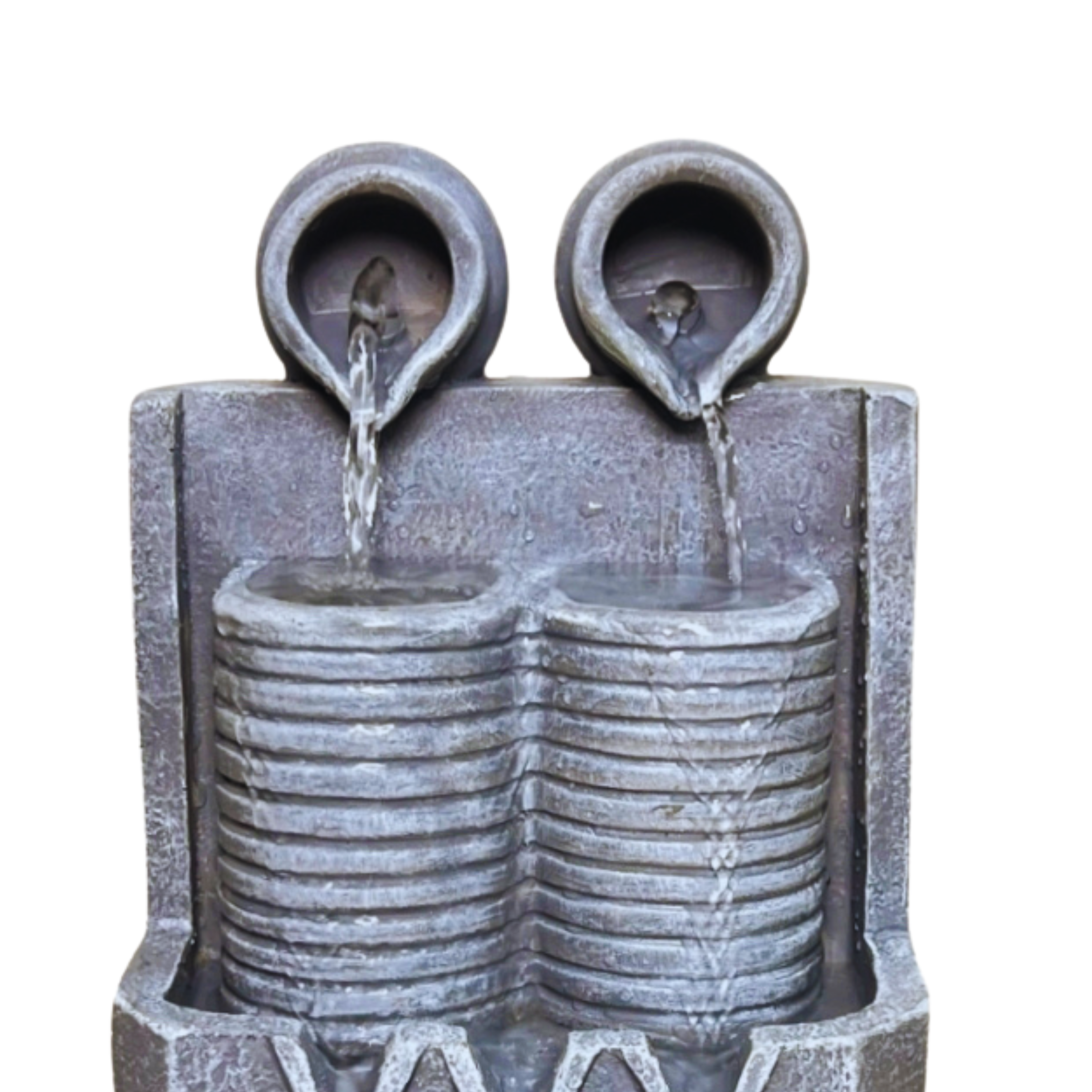 Rustic Twin Jar Water Fountain – Indoor & Outdoor Decorative Showpiece
