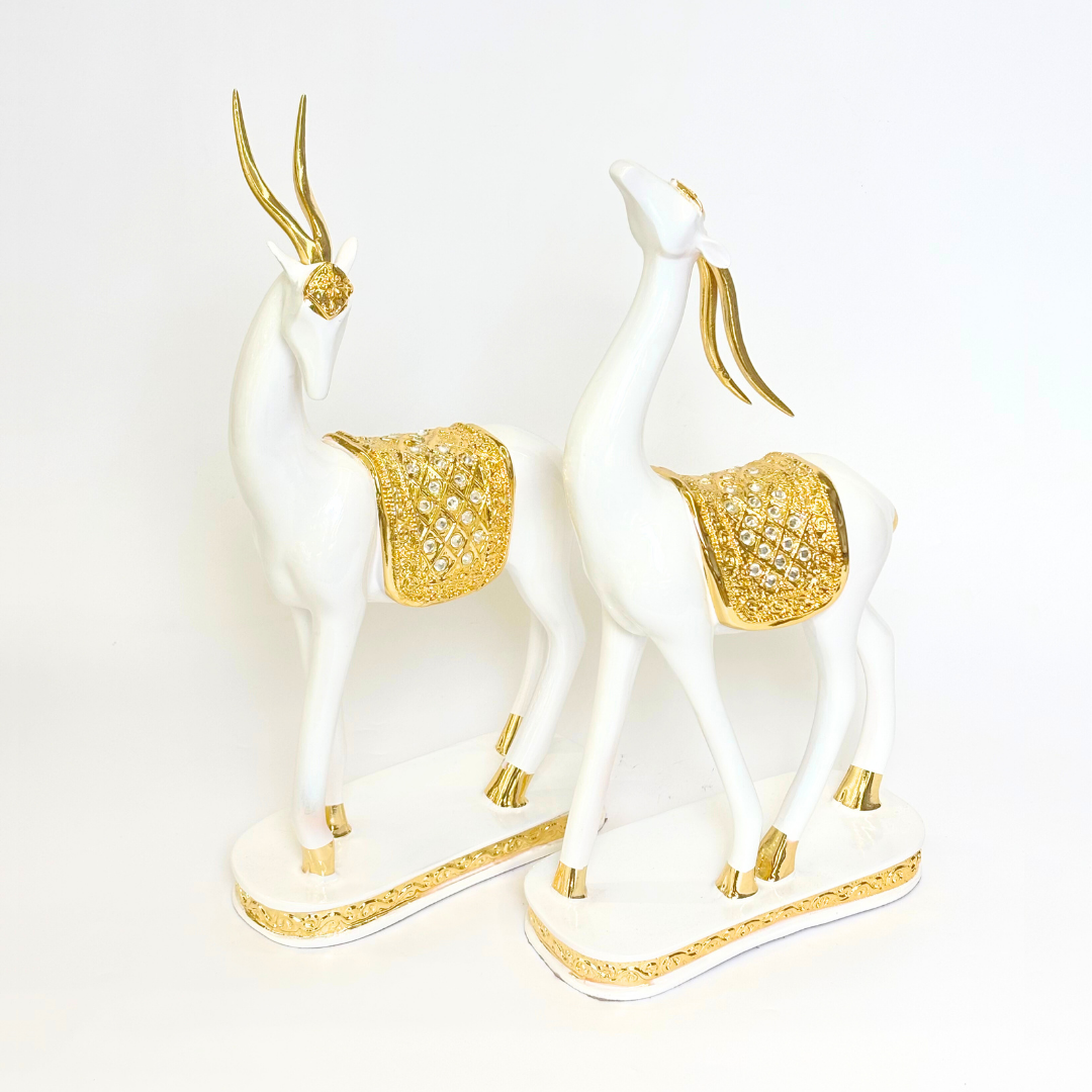 Elegant Deer Figurines 2Pc Set