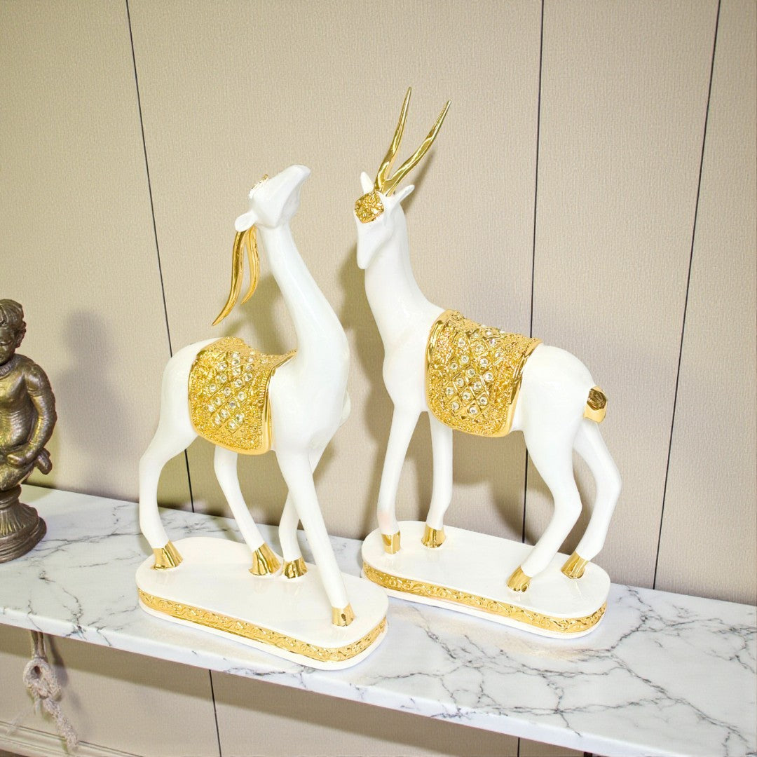 Elegant Deer Figurines 2Pc Set