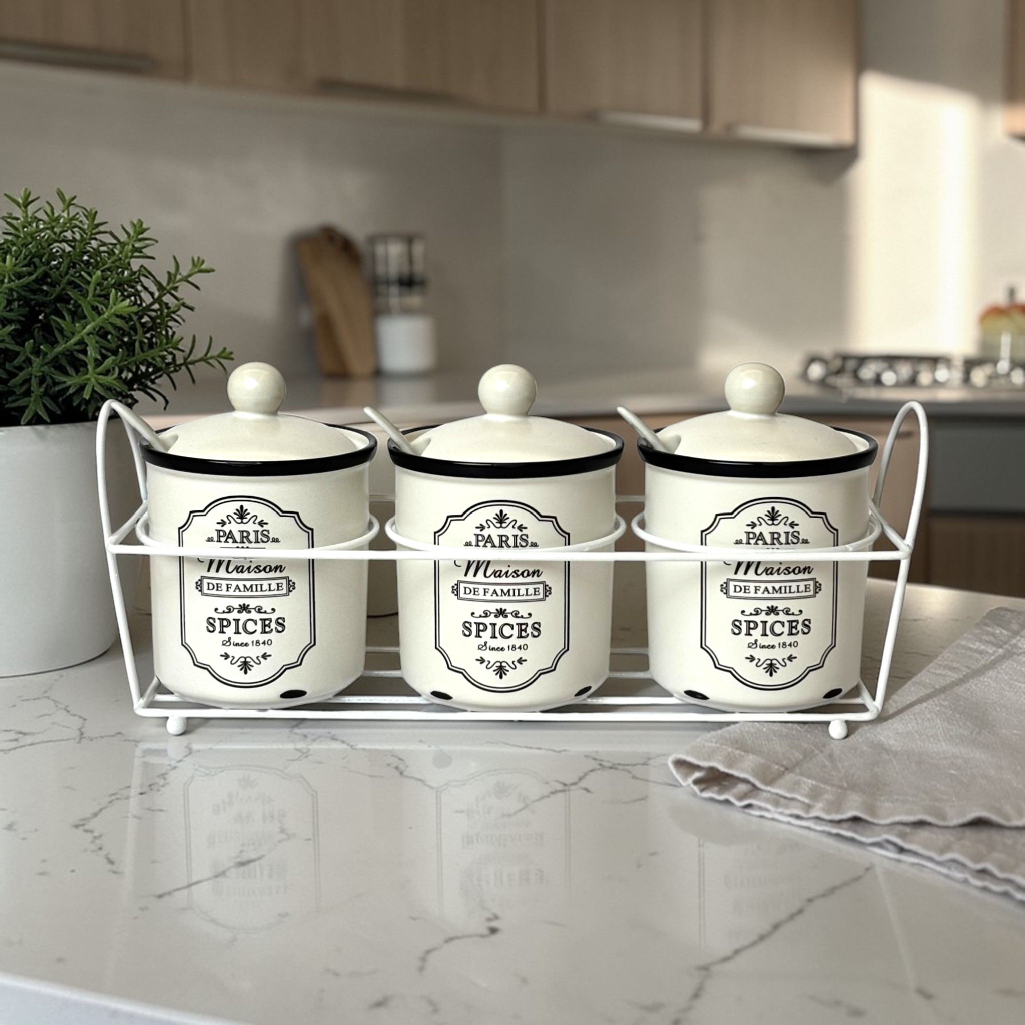 Designer Ceramic Canister 3Pc Set