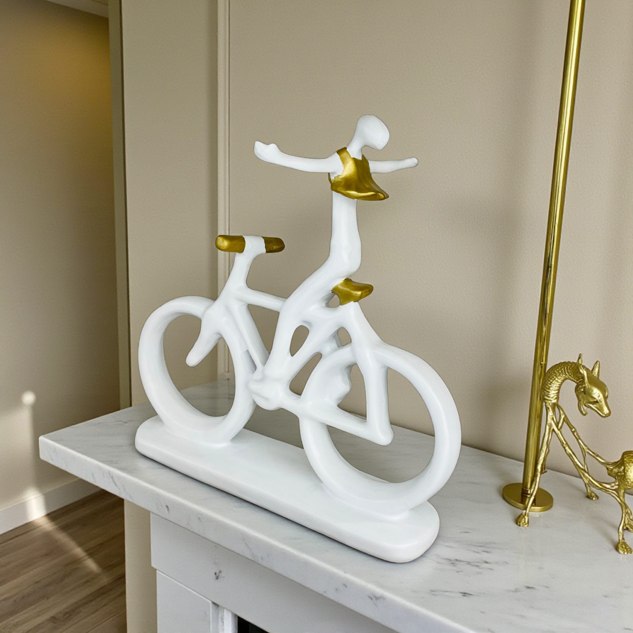 Cyclist Showpiece Modern Decorative Sculpture