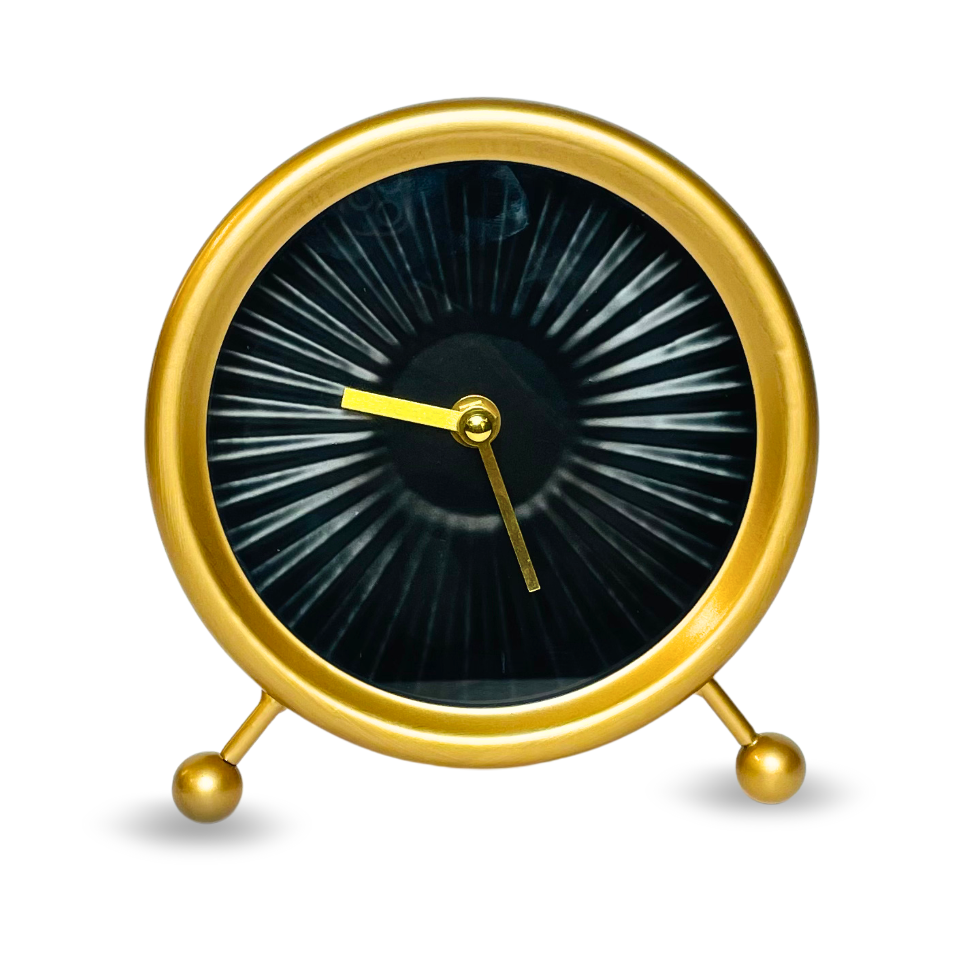 Modern Golden Table Clock with Black Dial – Elegant Home Decor