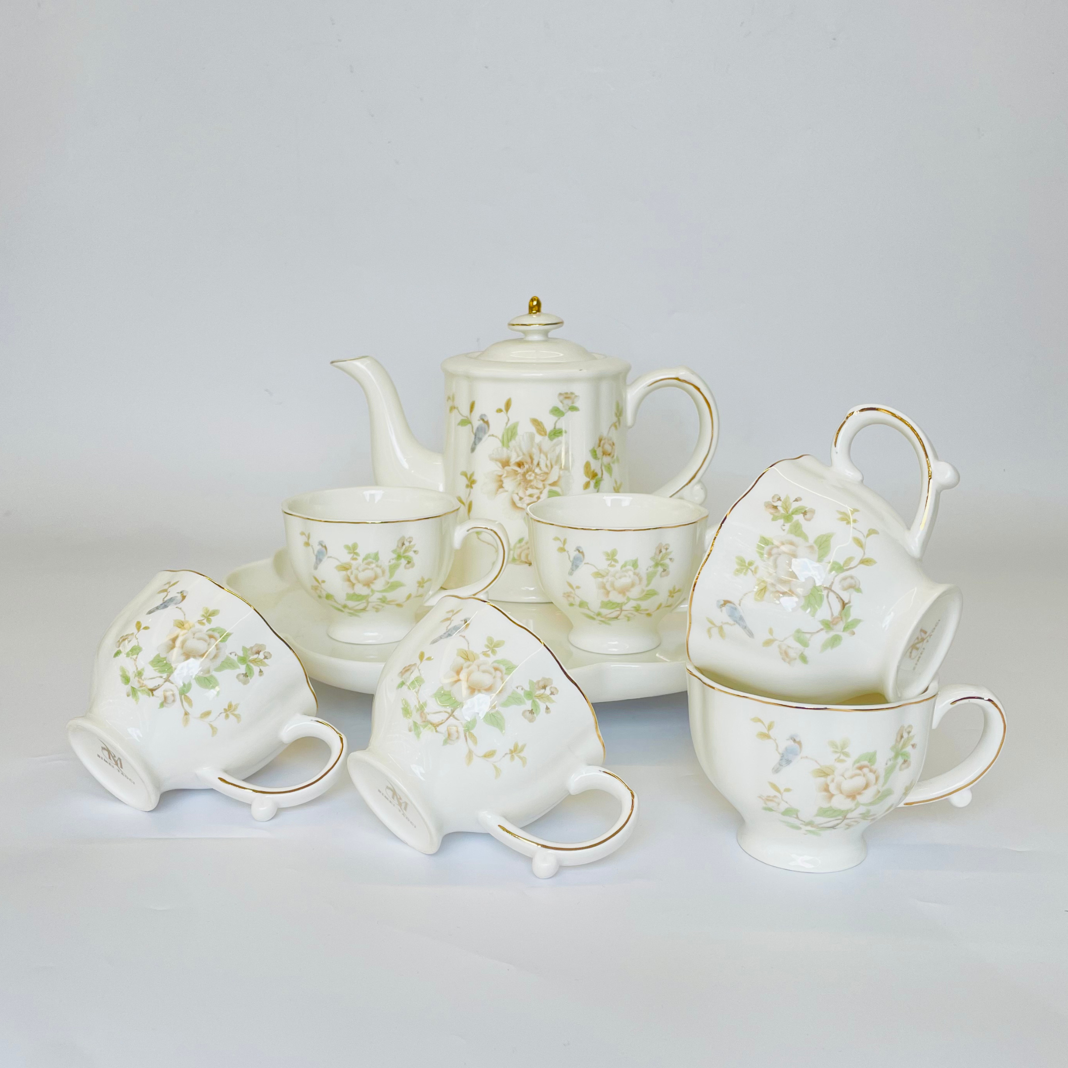 Floral Gloss Tea Set - Set of 9