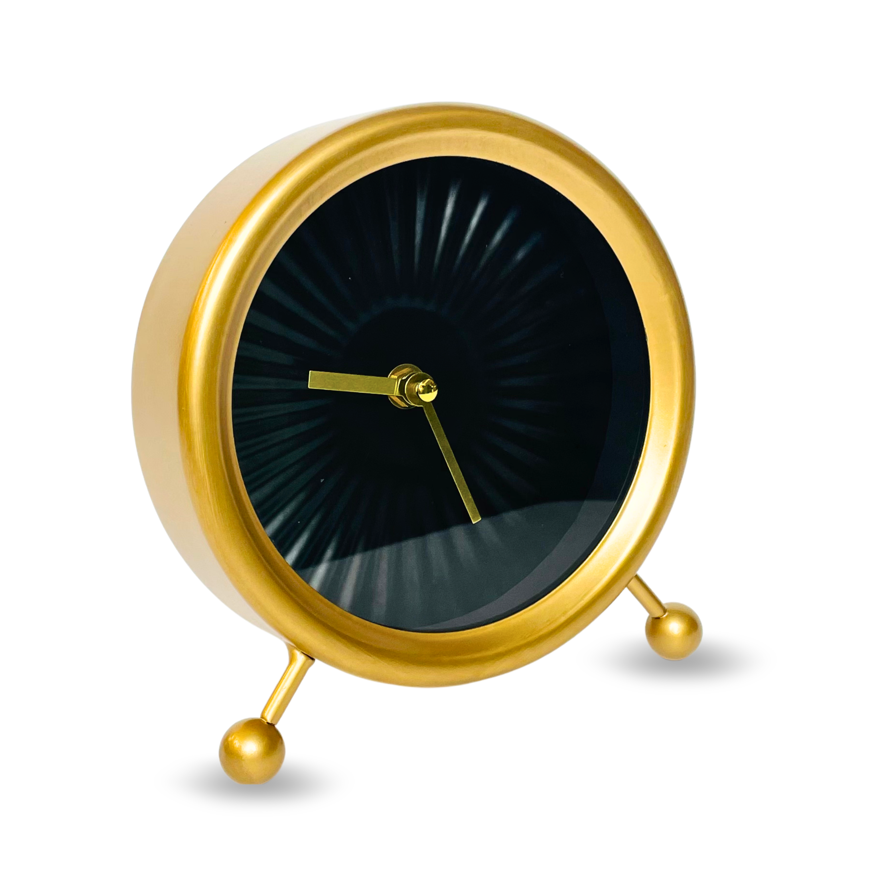 Modern Golden Table Clock with Black Dial – Elegant Home Decor