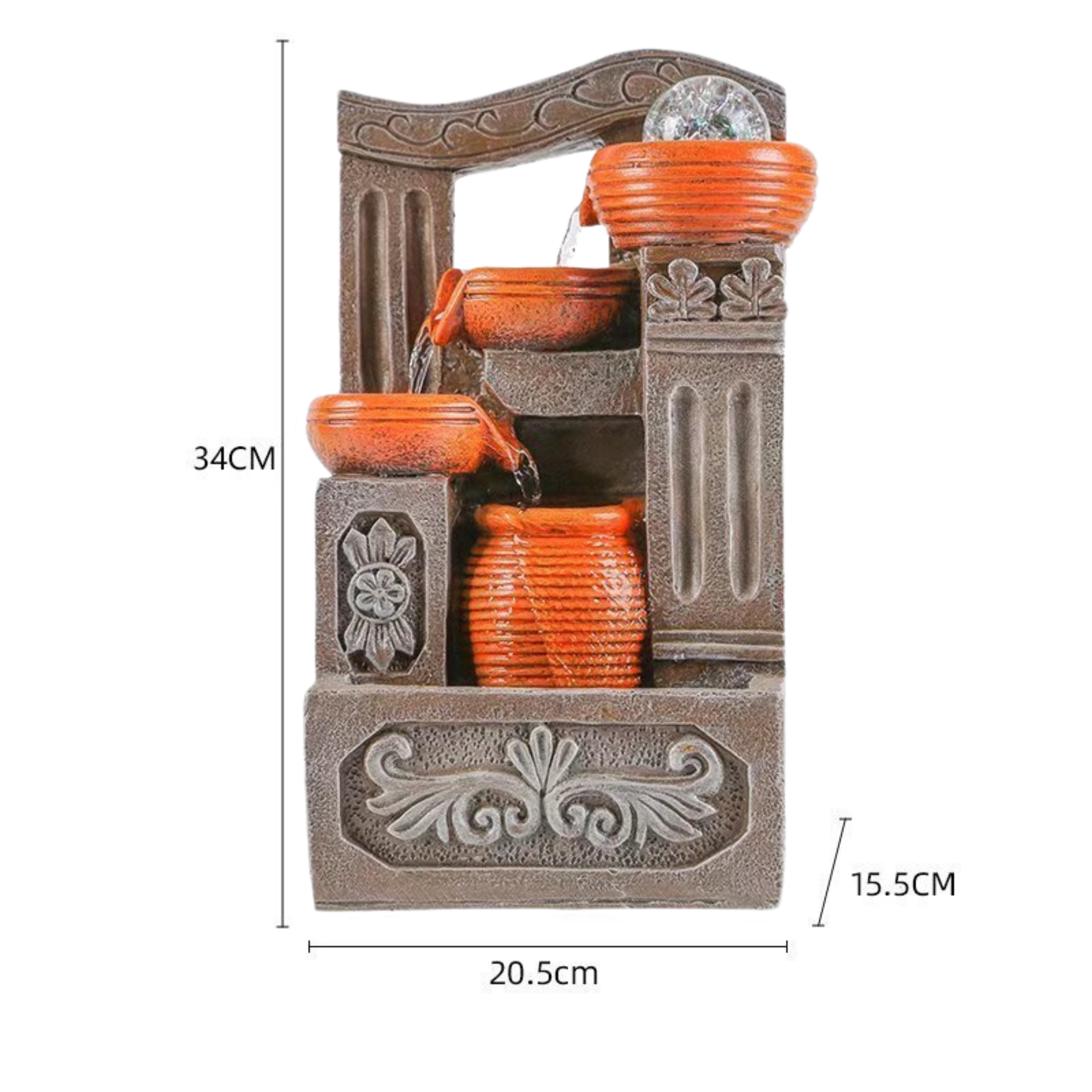 Tranquil Cascade – Rustic Terracotta Indoor Fountain