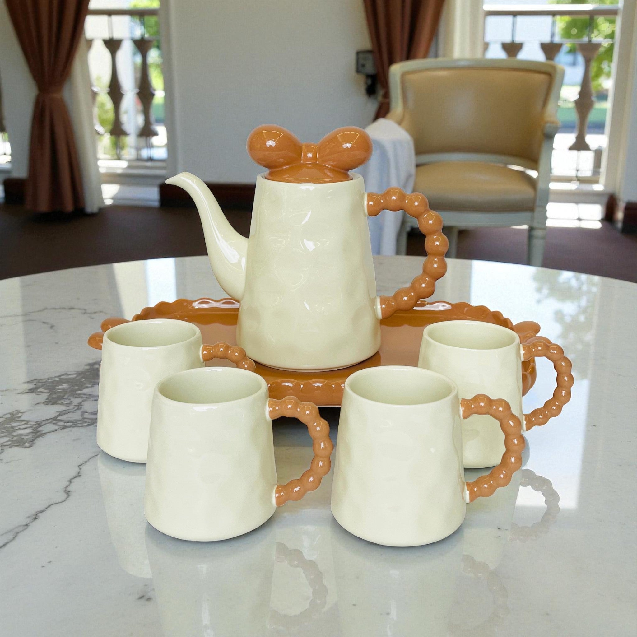 Pastel Pearl Designer Tea Set - Set of 9